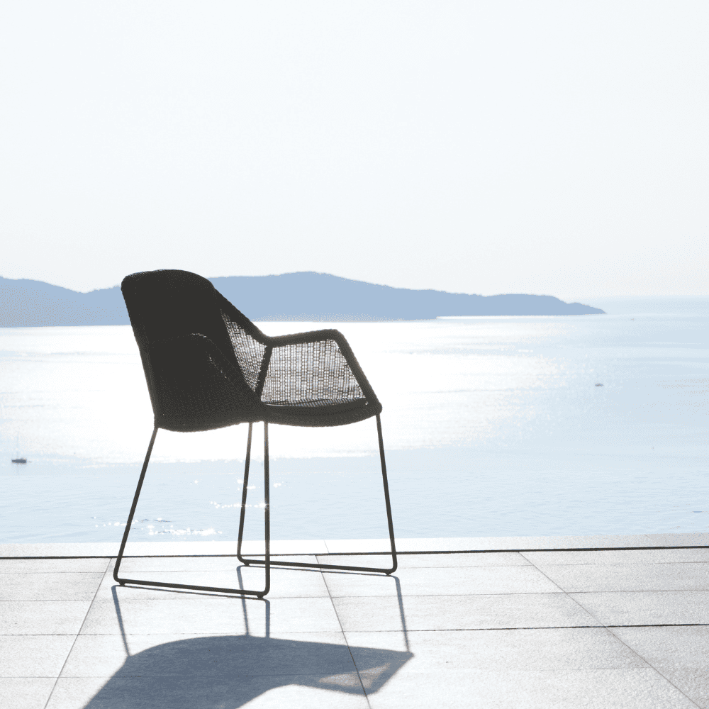 Breeze Outdoor Dining Weave Chairs Set of 2 - Lightweight Patio Furniture for Backyard, Poolside & Garden - Weather-Resistant Wicker Dining Chairs with Cushions