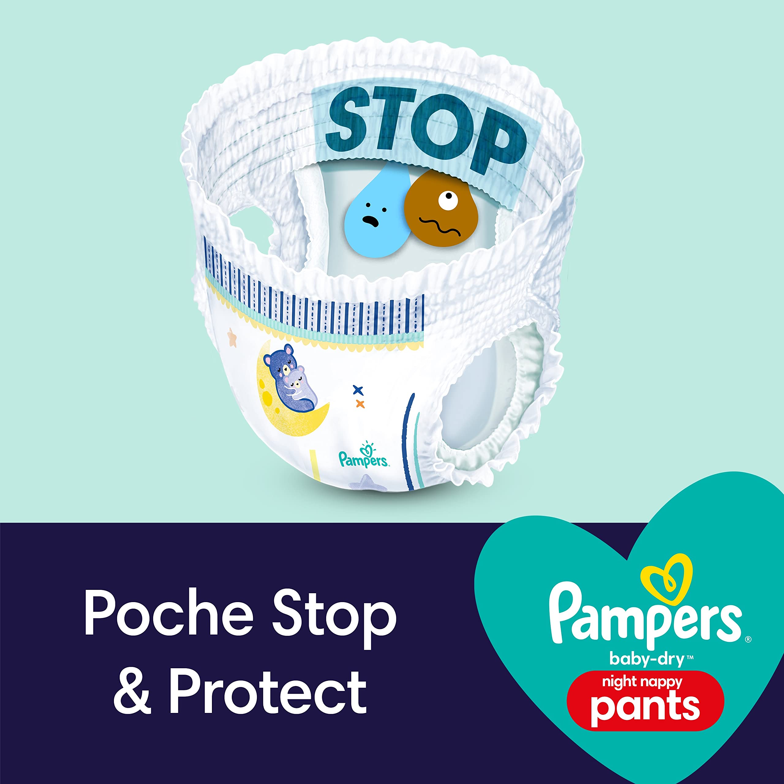 Pampers Night Pants Size 6 (15+ kg) - 124 Baby Diapers, 1 Month Supply - Extra Overnight Protection for Dry & Comfortable Sleep - Ideal for Toddlers & Active Babies at Night