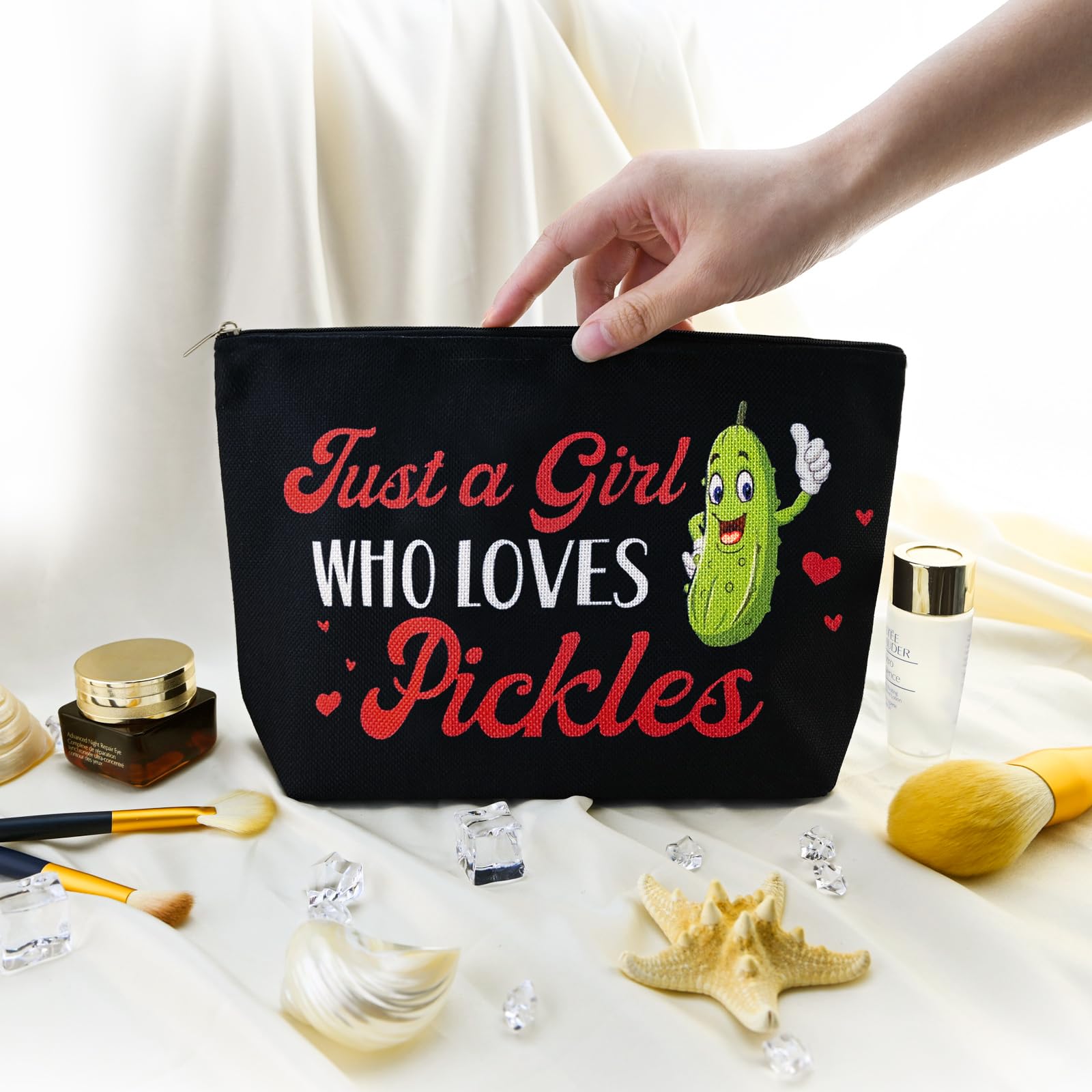 Best Pickle Gifts for Pickle Lovers - Funny Pickle Snack Bag & Cosmetic Pouch - Unique Birthday, Christmas Gifts for Women, Friends, Sister, Daughter, Mom - Perfect for Travel, Makeup Storage & Snack Organization