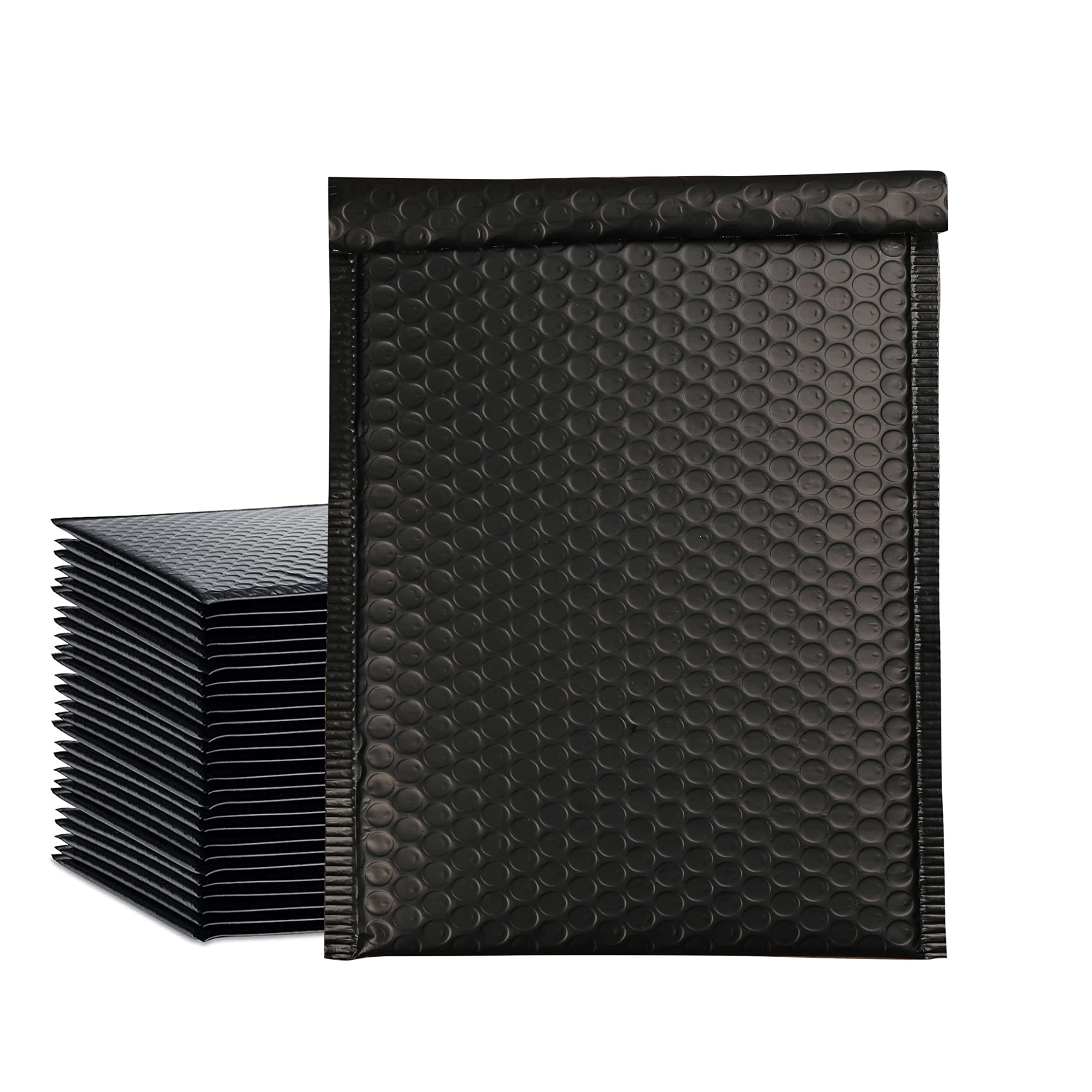 Self-Sealing Poly Bubble Mailers 10x13 Inch - 50 Pack Waterproof & Tear-Proof Shipping Envelopes for Secure Mailing & Packaging | Perfect for Ecommerce, Office Documents & Small Business Shipments (Black)