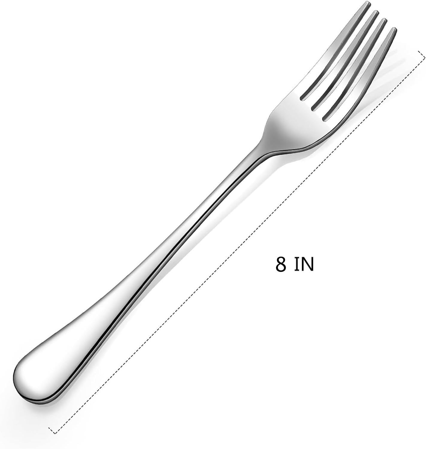 16-Piece Stainless Steel Dinner Fork Set - 8 Inch Silver Cutlery for Home & Restaurant Use - Dishwasher Safe Flatware - Perfect for Dining, Parties, Catering & Everyday Meals