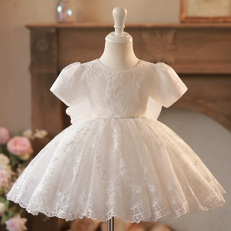 Beautiful Baby Girl Baptism Dress - Lace Christening Gown for Flower Girls & First Communion - Perfect for Church Ceremonies, Weddings & Special Occasions