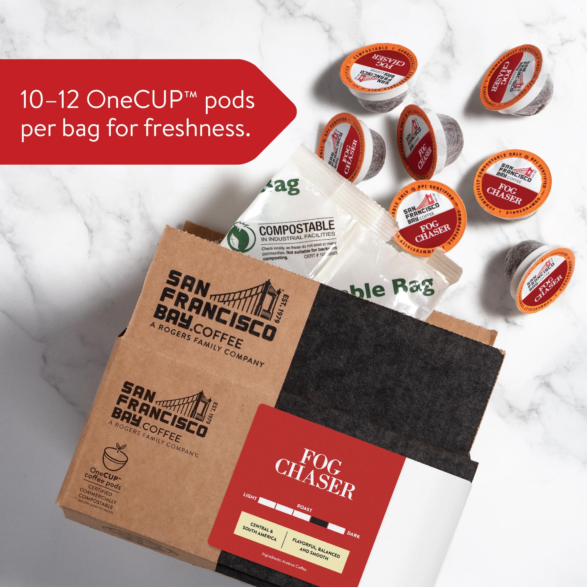 San Francisco Bay Compostable Coffee Pods - Fog Chaser (120 Count) K-Cup Compatible with Keurig 2.0, Medium Dark Roast - Perfect for Home & Office Brewing