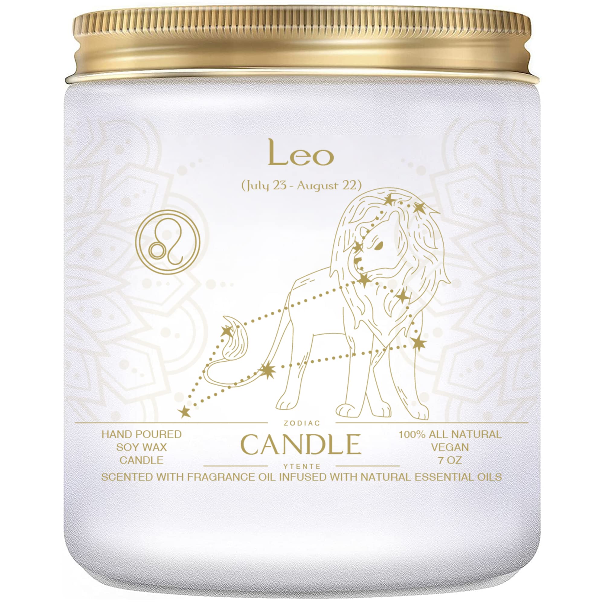 Leo Zodiac Crystal Candles - Astrology Gifts for Women, Scented Soy Wax Candle in Glass Jar for Birthday, Sister & Zodiac Sign Lovers | Perfect for Meditation, Home Decor & Relaxation Gifts