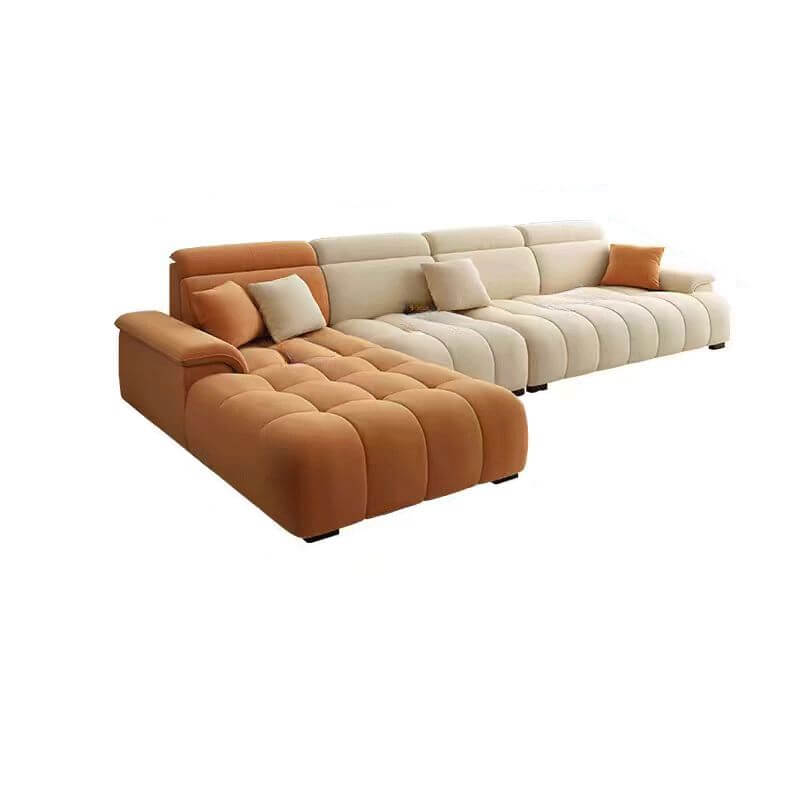 Modern L-Shaped Sectional Sofa with Chaise Lounge - Solid Pine Wood Frame, Left-Facing Design & Hidden Support - Perfect for Living Room, Home Theater, and Small Spaces