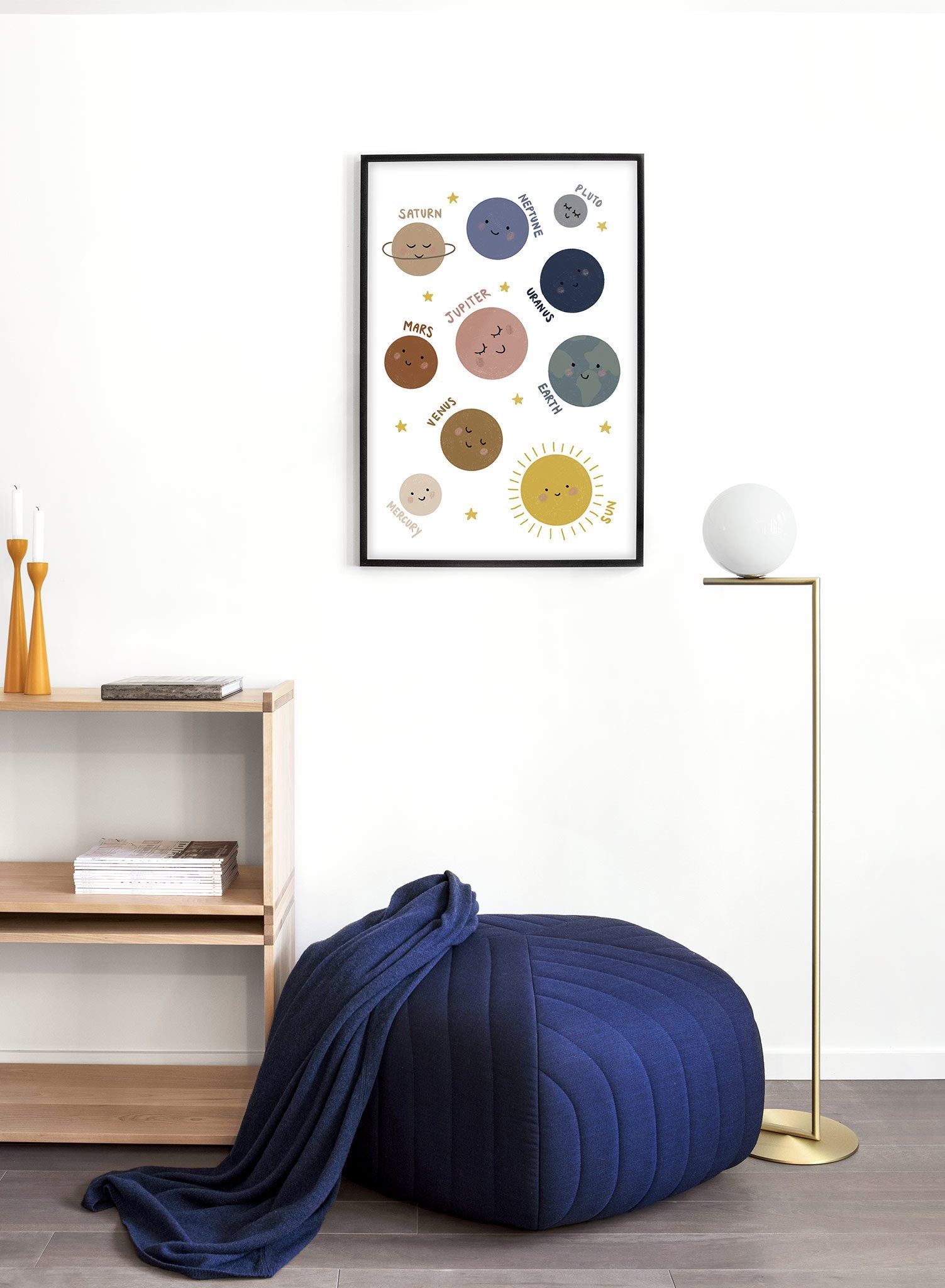 Happy Planets Poster - Solar System Wall Art for Kids Room Decor, Classroom & Space Themed Nursery - Perfect for Educational & Home Decoration