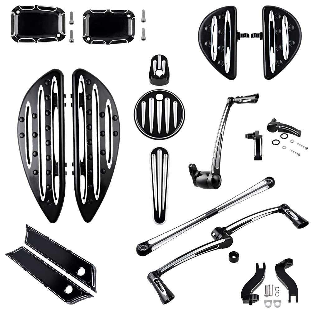 Harley Touring FLH FLT 14-16 Floorboards, Brake Arm Lever, Pedal Shift Linkage, Heel Toe Shifter Peg, Fuel Door, Dash Ignition Switch, Master Cylinder, Saddlebag Cover Latch Lift - Motorcycle Accessories for Comfort & Customization - Perfect for Long Rides & Touring Upgrades