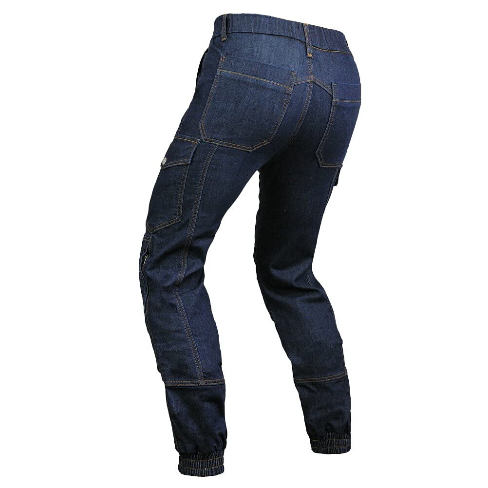 Motorcycle Riding Pants - Denim Jeans with Silica Gel Knee & Hip Armor Pads - Durable Protective Gear for Street & Off-Road Biking - Replacement Safety Equipment for Riders
