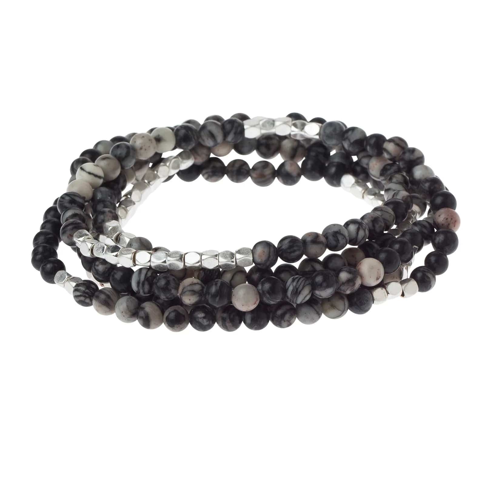 Black Network Agate Wrap Bracelet for Inner Stability & Balance – Perfect for Meditation, Yoga, and Spiritual Healing