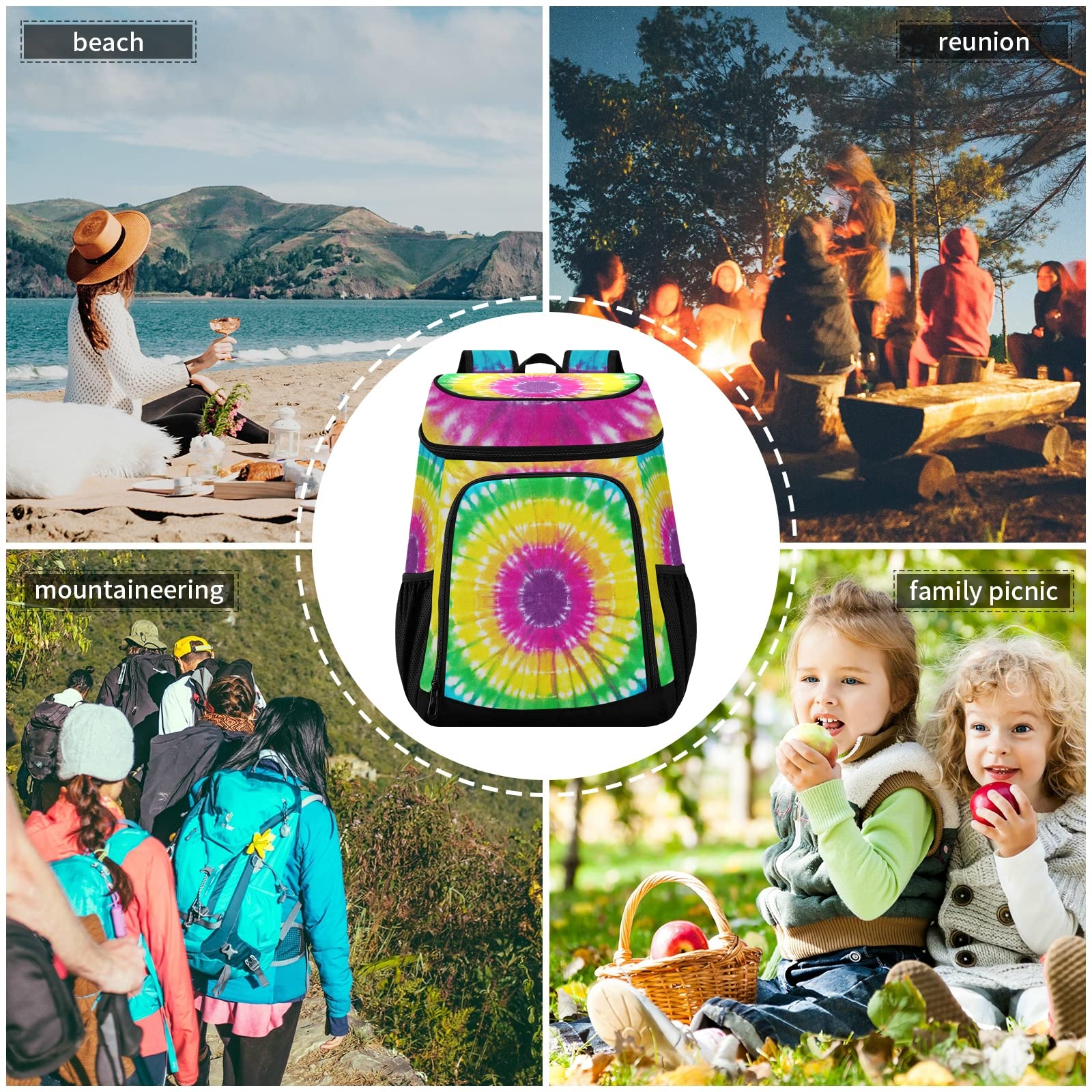 Insulated Pineapple Cooler Backpack - Leak Proof & Waterproof Beach Bag for 30 Cans - Lightweight Soft Cooler for Lunch, Picnic, Hiking, Camping - Perfect for Men & Women - Great for Outdoor Adventures, Beach Trips & Tailgating