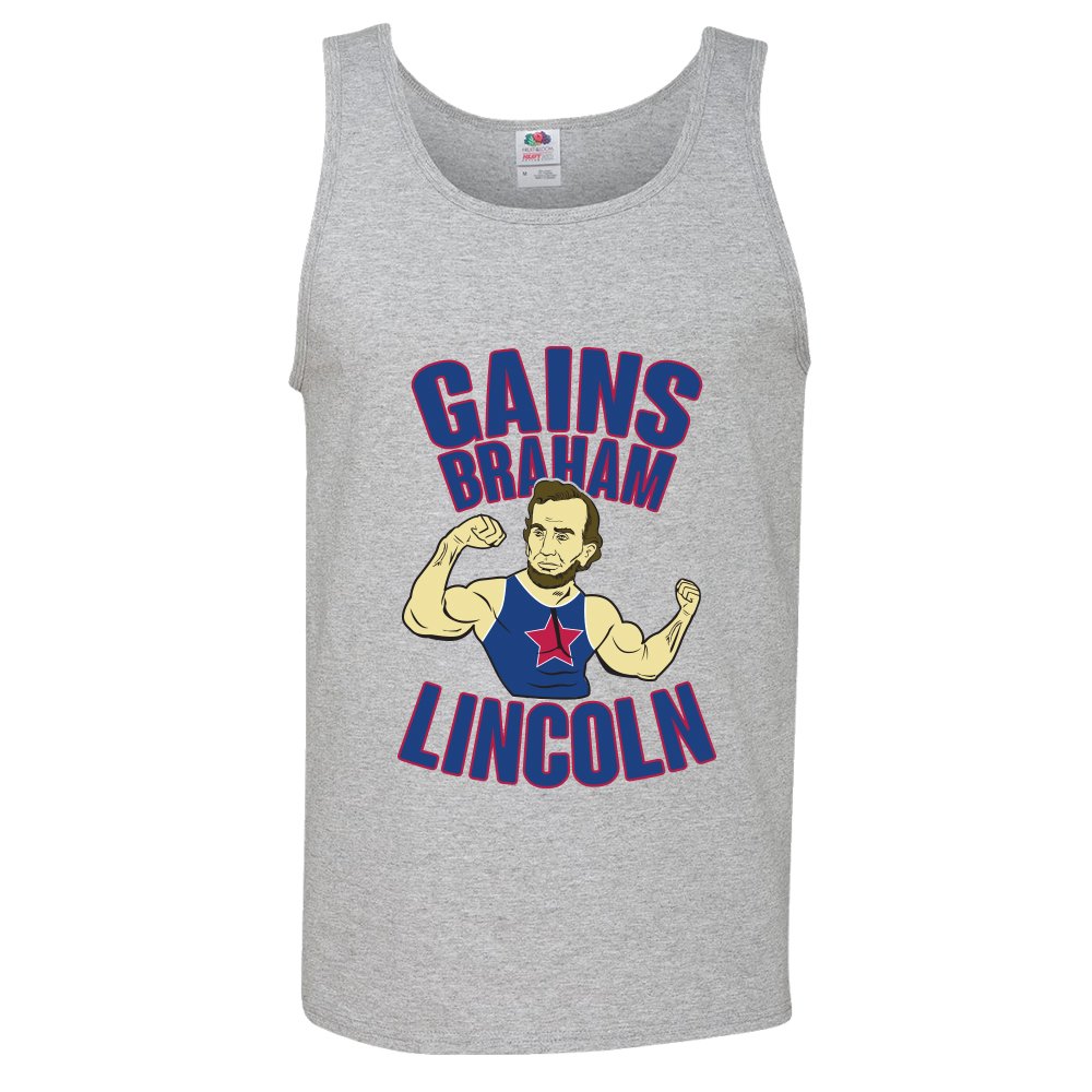 Keepin' It Fresh Gains Abraham Lincoln Workout Men's Tank Top - Gym, Running & Fitness Apparel for Active Lifestyles