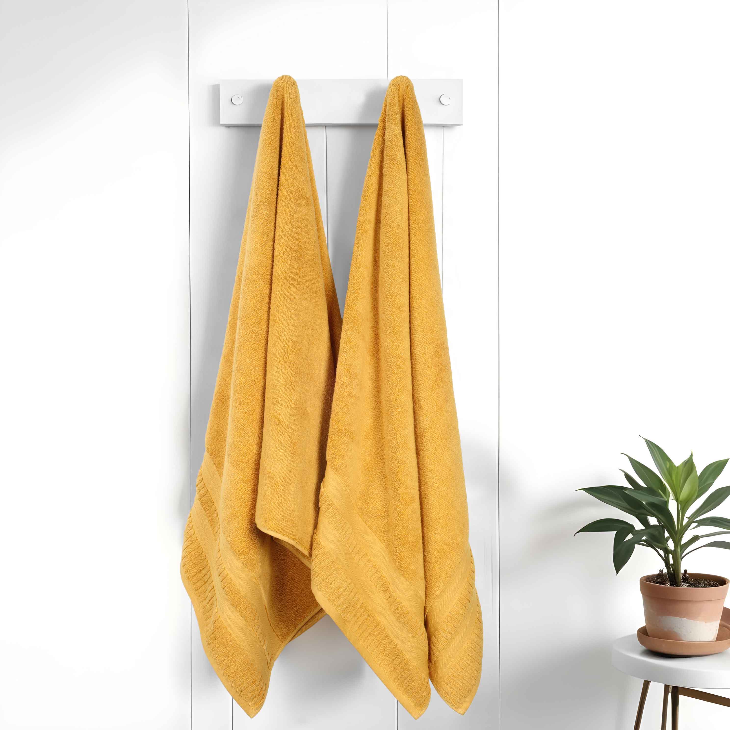 Premium Venice Zero Twist Cotton Bath Towels - Ultra Absorbent, Medium Weight, Set of 2 - Luxury Spa & Bathroom Essentials for Softness & Quick Drying