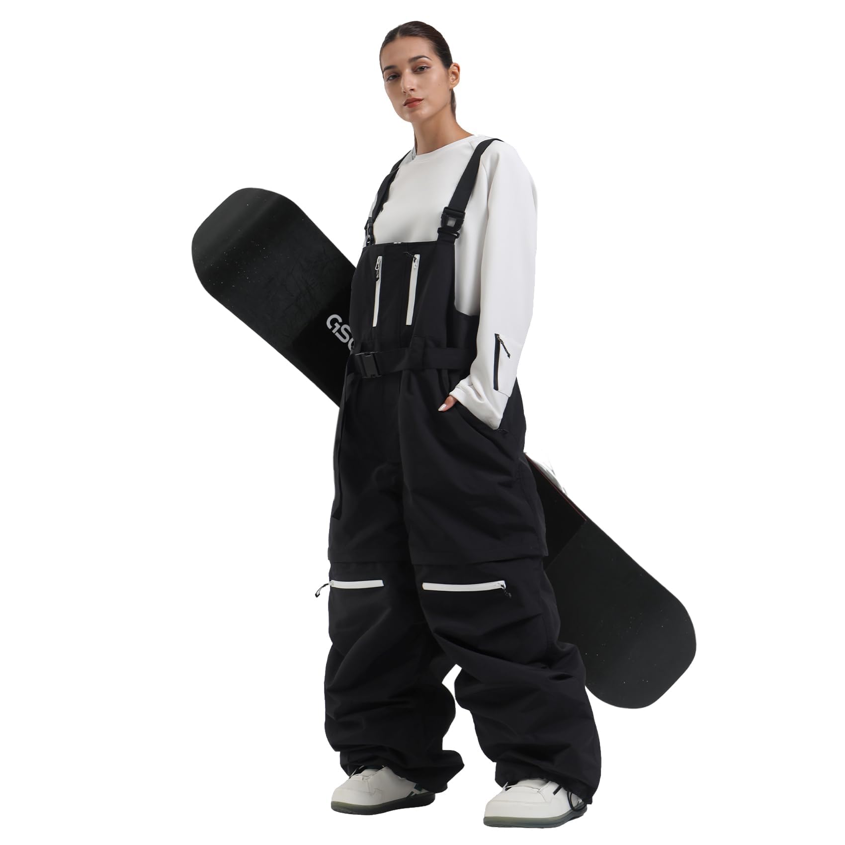 **Men's & Women's Waterproof Windproof Insulated Snowboard Bib Overalls - Loose Fit Ski Pants for Winter Sports & Snowboarding**    *(Perfect for Skiing, Snowboarding & Cold Weather Outdoor Activities)*