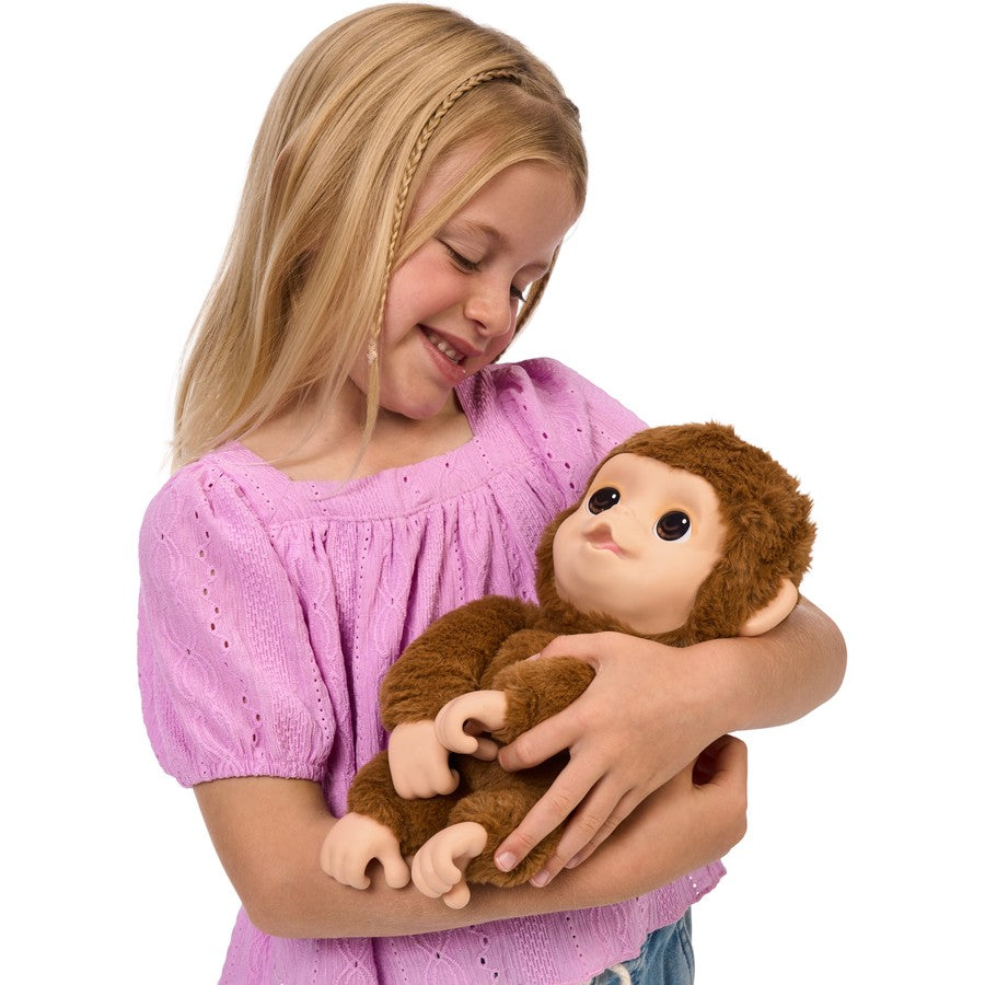 Little Live Pets My Baby Monkey Plush Toy - Interactive Cuddly Stuffed Animal with Sounds & Movements for Kids (Perfect Gift for Birthdays & Christmas Playtime)