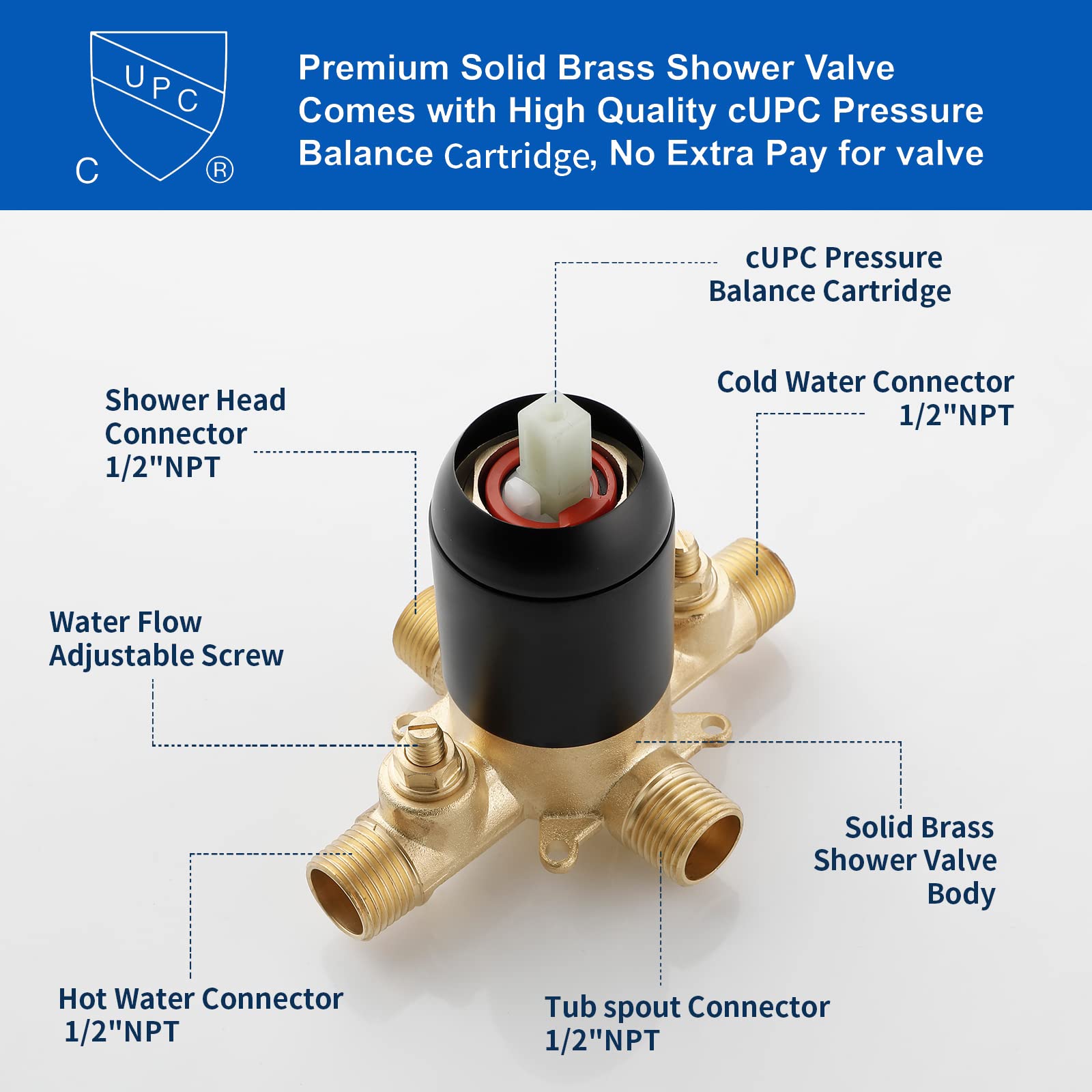 Premium Matte Black Tub and Shower Faucet Set - Complete 2-in-1 Dual Shower Head & Handheld Combo System with Tub Spout & Trim Kit for Bathroom Renovation & Luxury Spa Experience
