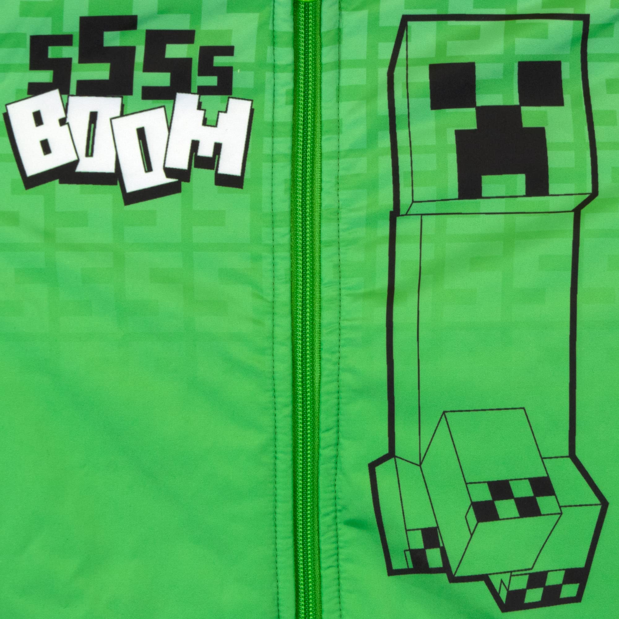 Minecraft Bomber Jacket for Boys - Lightweight & Stylish Gaming Jacket - Perfect for Cosplay, Gaming Events & Everyday Wear
