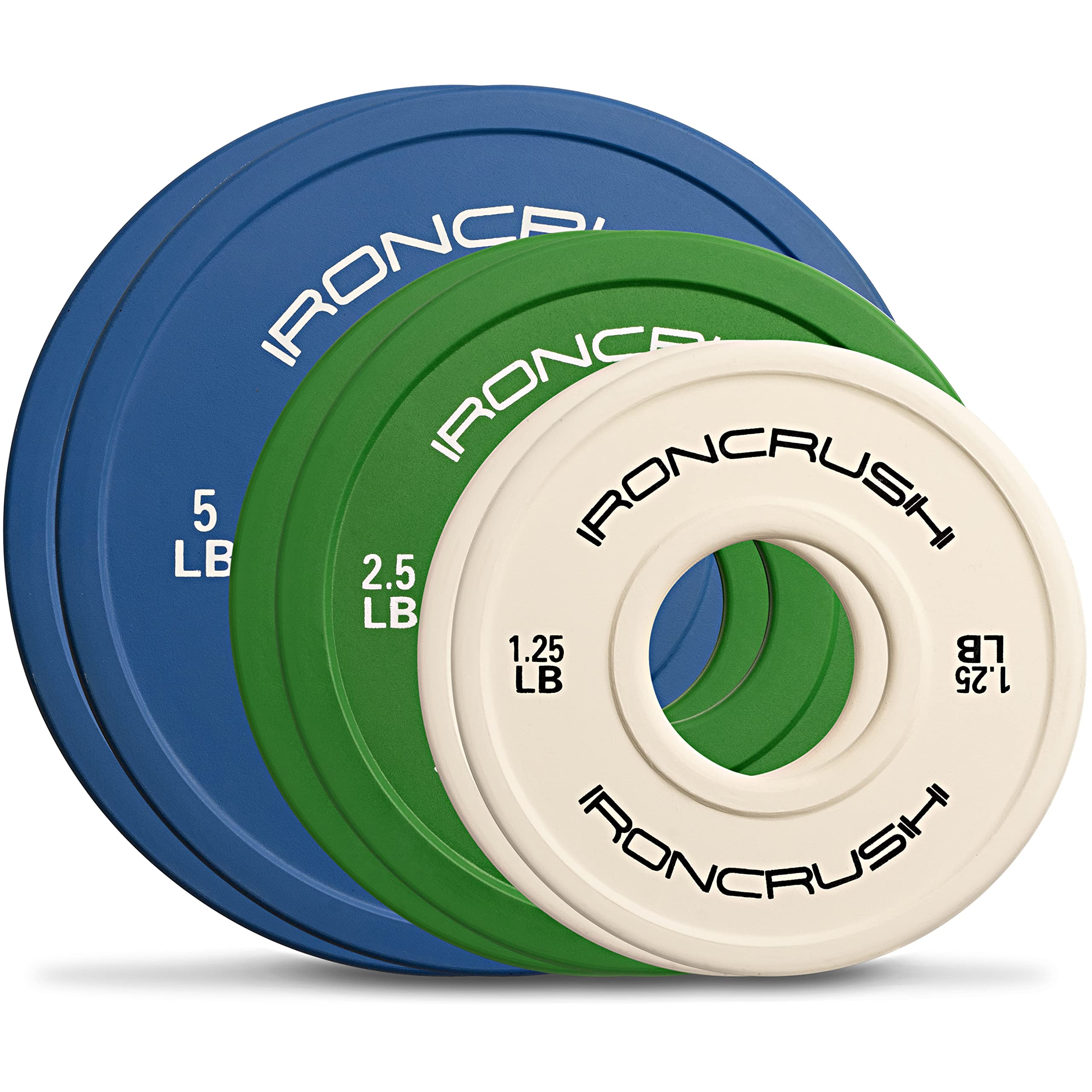 Iron Crush Fractional Change Plates 1.25lb-10lb - Olympic Weight Plates for Strength Training, CrossFit & Home Gym - Rubber Coated Bumper Plates for Olympic Barbells - Perfect for Incremental Weight Progression & Workout Precision