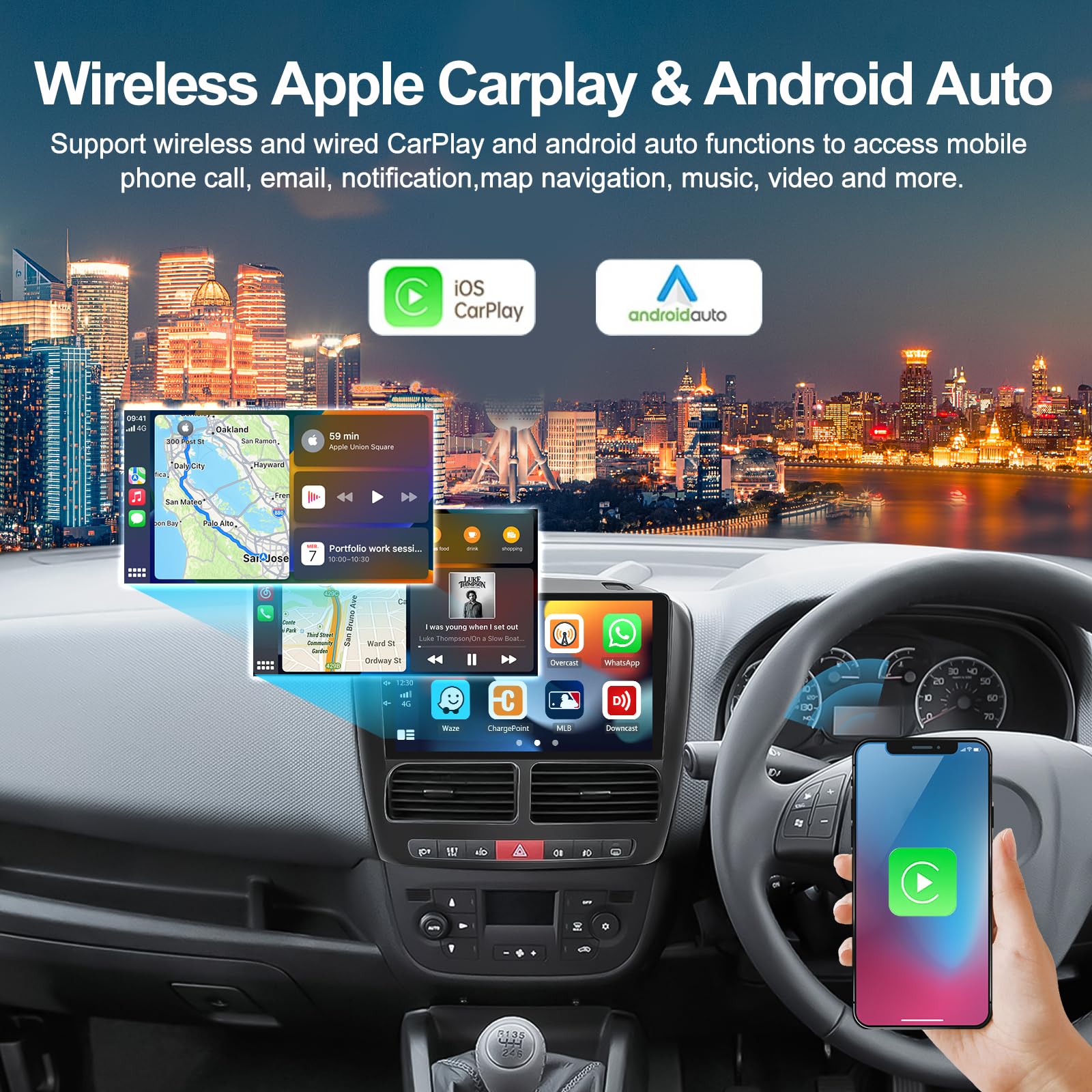 2G+64G Android 13 Car Stereo with Wireless CarPlay & Android Auto - 9