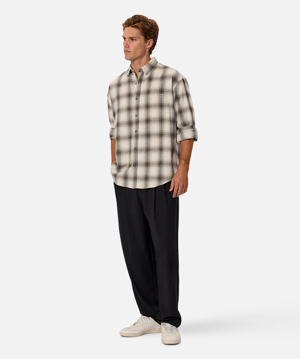 Premium Delmont Long Sleeve Shirt for Men - Off White & Olive Green | Comfortable Casual Wear for Office, Outdoor & Everyday Use