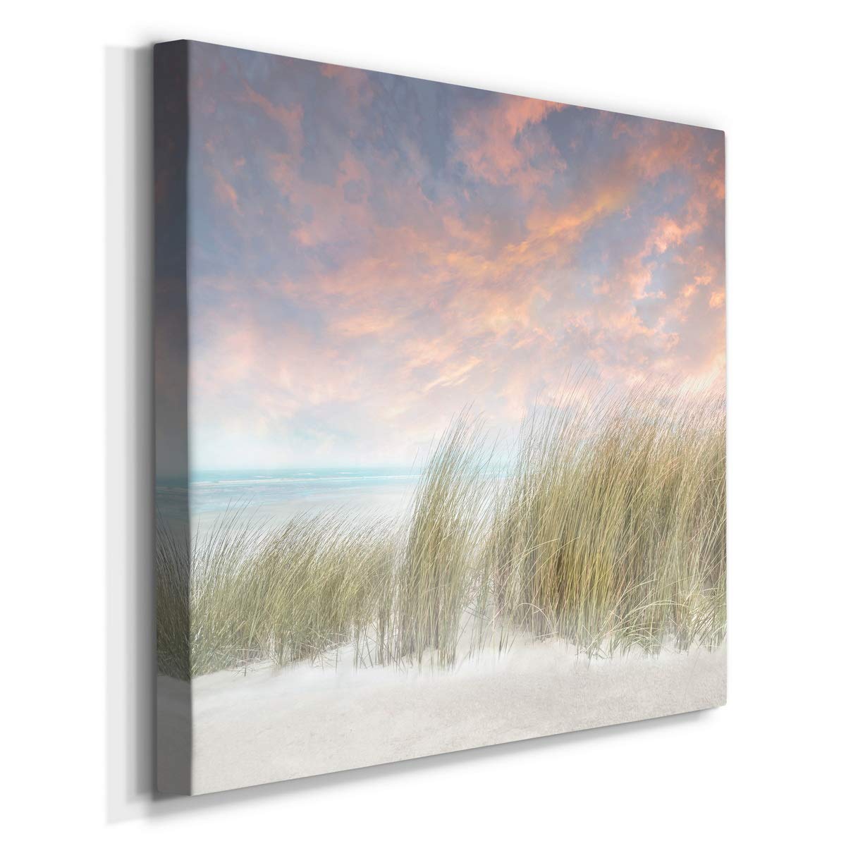 Premium Gallery Wrapped Canvas Wall Art - Abstract Ocean Beach Landscape Painting - Modern Square Artwork for Home & Office Decor - Ready to Hang - Perfect for Living Room, Bedroom or Workspace
