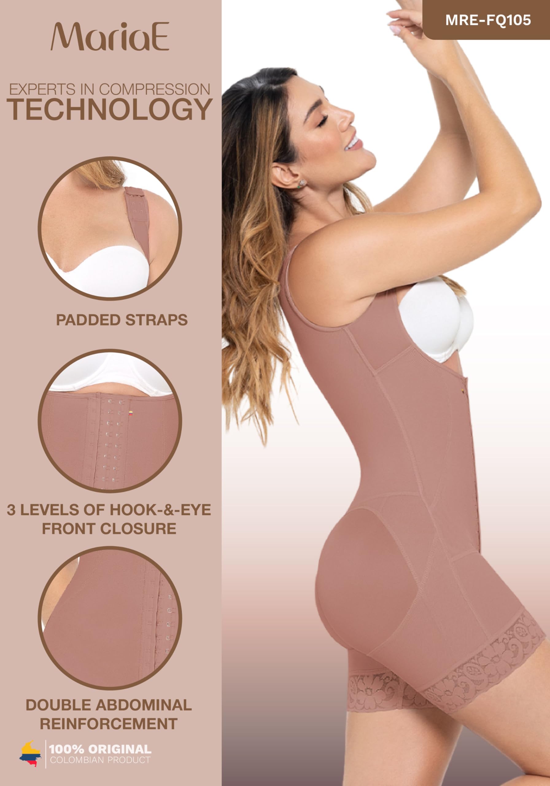 MARIAE FQ105 Post-Surgery Compression Garment for Women - Butt Lifting & Tummy Control Shapewear - Perfect for Post-Liposuction Recovery & Body Shaping
