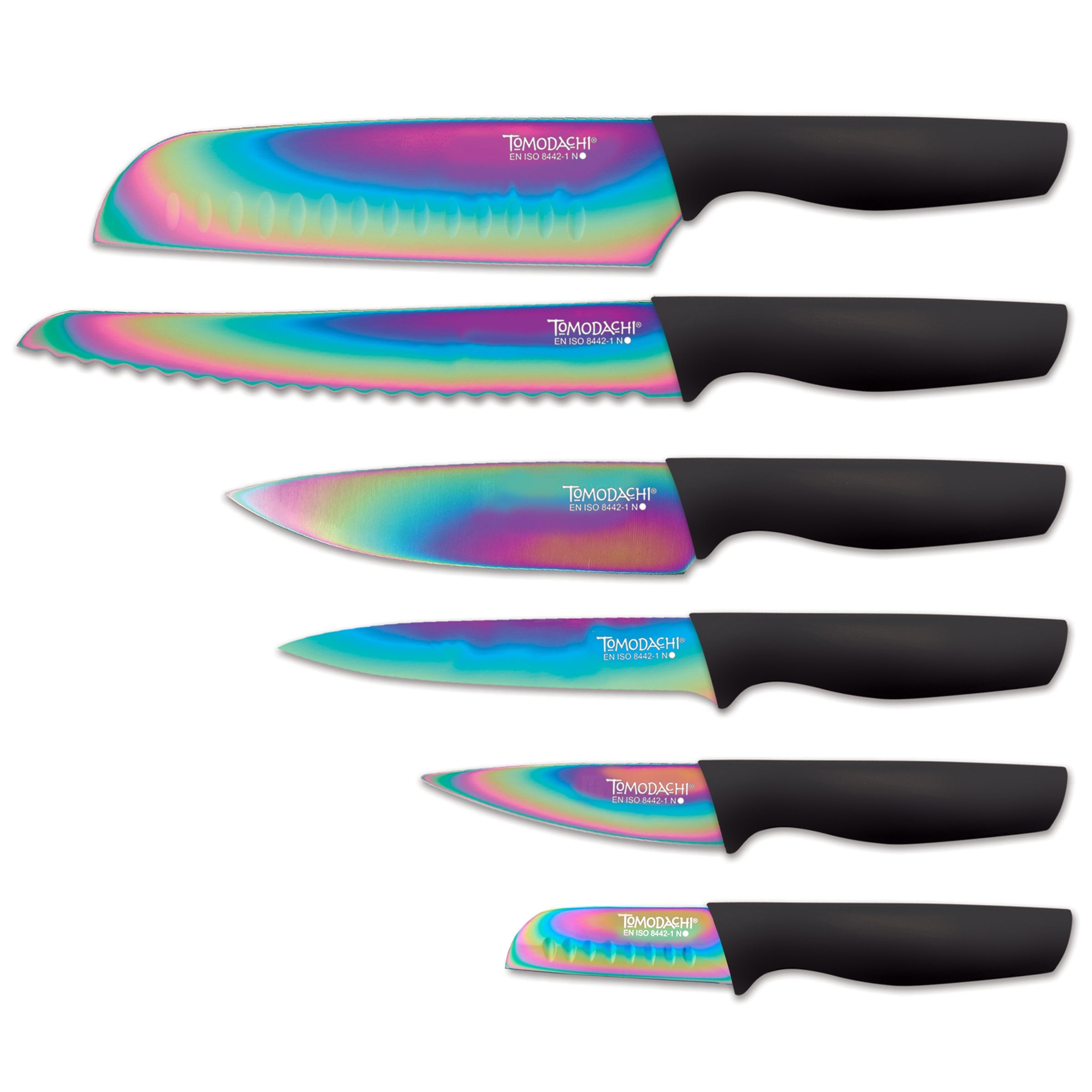 Rainbow Black 12-Piece Stainless Steel Cutlery Set - Durable Knife Fork Spoon Set for Kitchen, Dining, Camping & Picnic Use