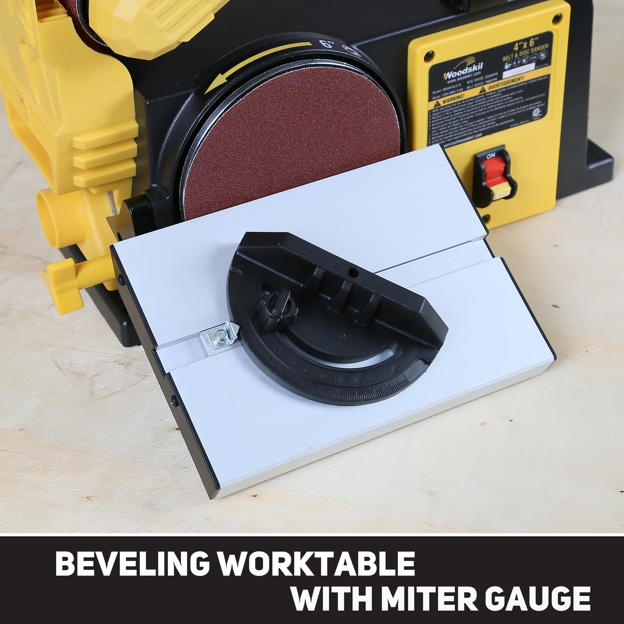 4.5-Amp Belt Disc Sander Combo | 4 x 36 in. Belt & 6 in. Disc Sander with 3/4HP Motor | Woodworking Bench Sander with Stable Base | Upgraded Model for Sanding, Polishing & Shaping Wood, Metal & DIY Projects