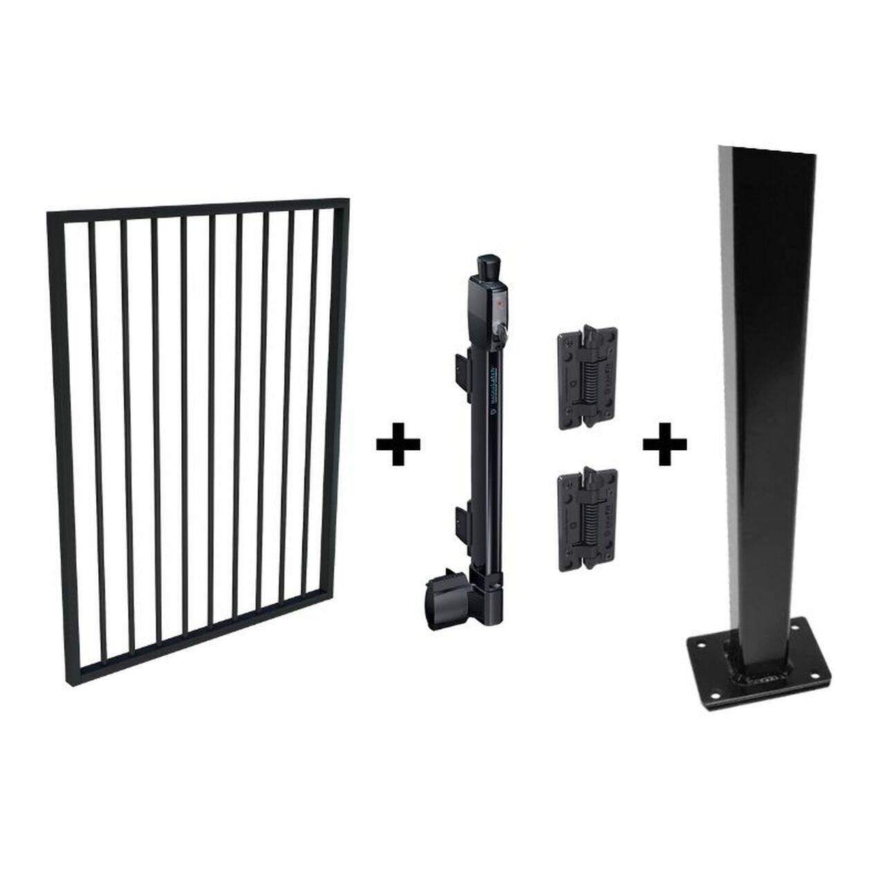 Aluminum Pool Safety Gate Kit with Flanged 1300mm Latch Post - Secure Pool Fence System for Inground & Above Ground Pools | Child & Pet Protection | Easy Installation & Bolt-Down Option
