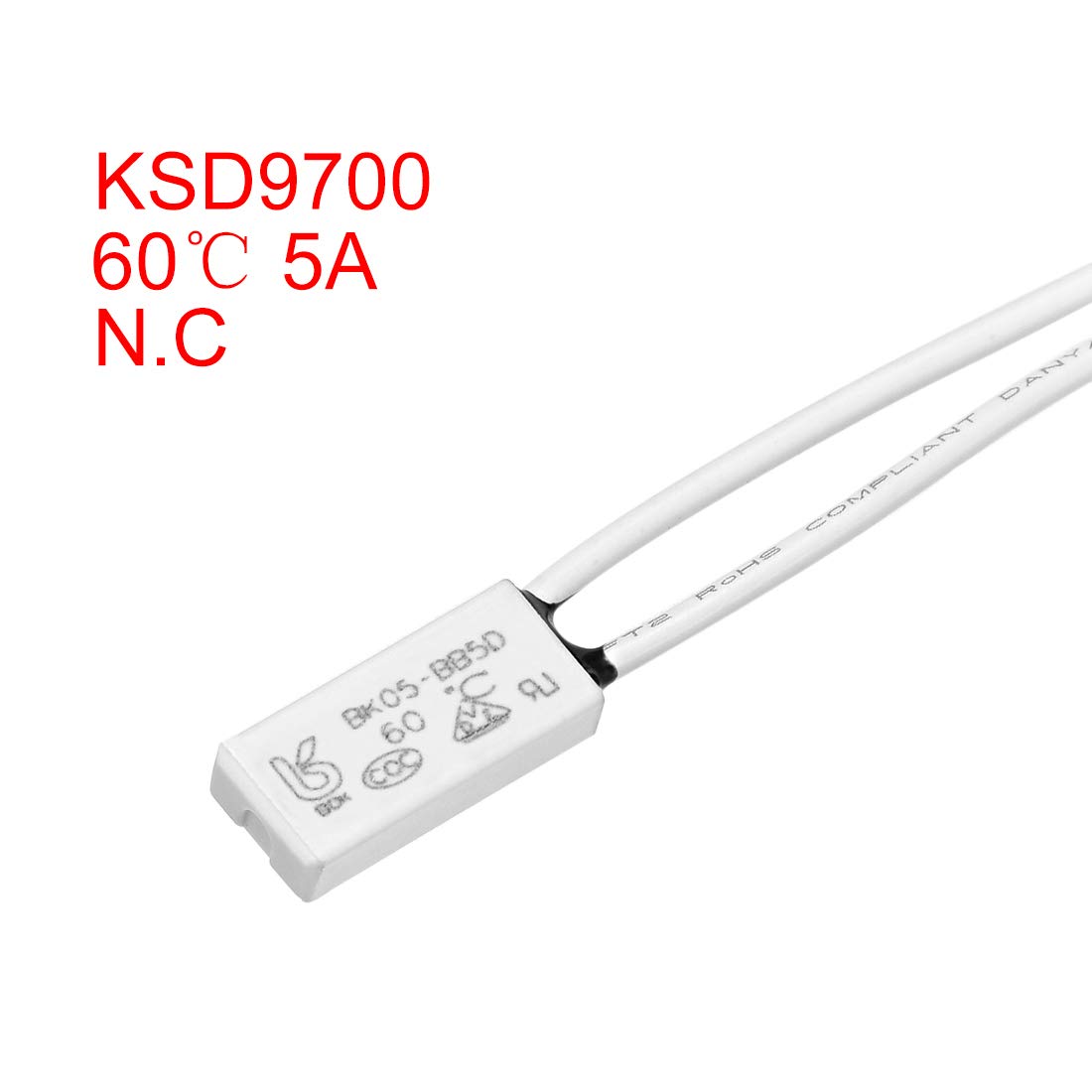 uxcell Normally Closed Temperature Switch 60℃ NC 5A Thermal Switch Thermostat - 2 Pack for HVAC, Water Heaters & Appliance Temperature Control