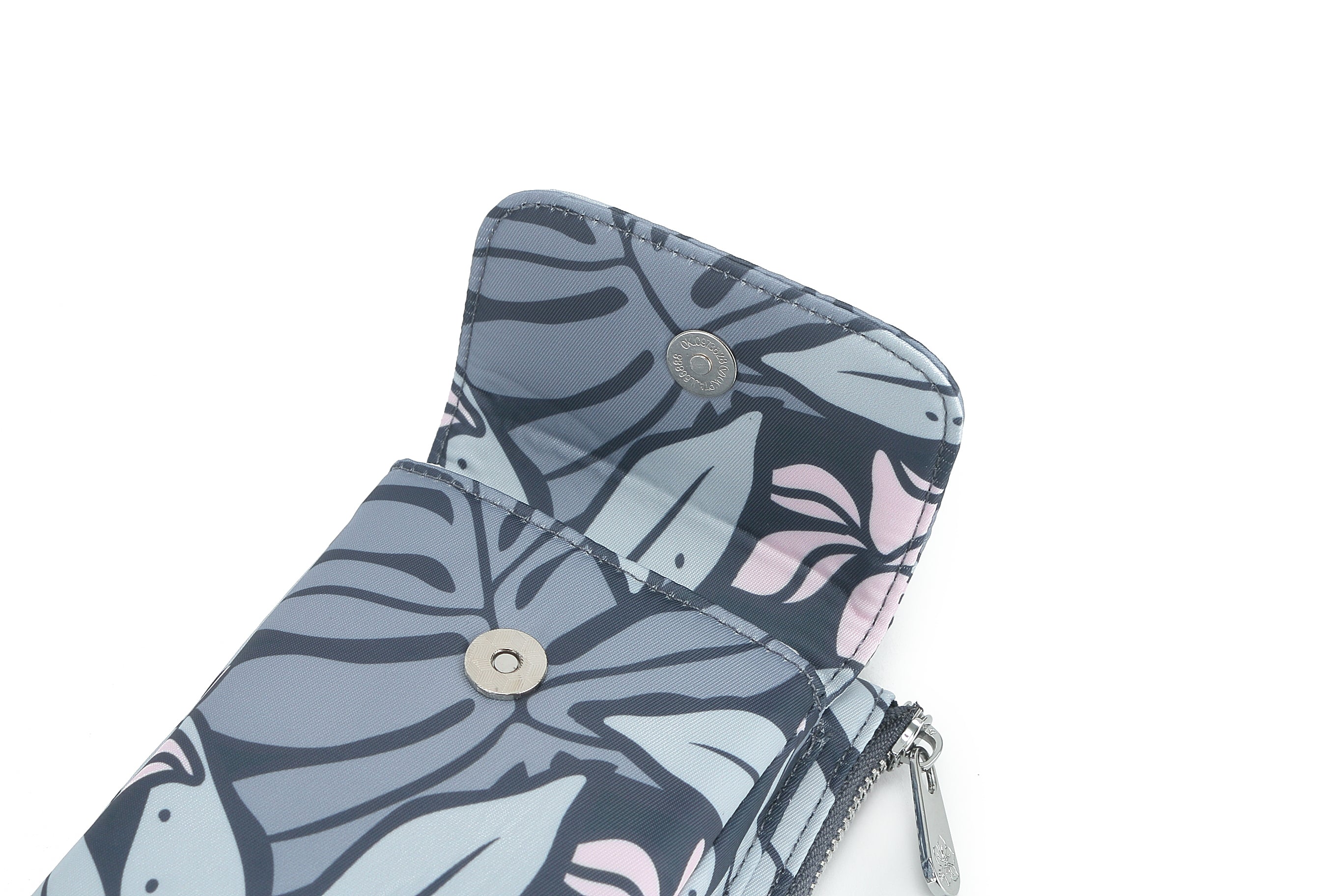 Anna Ke'olu Laua'e Grey Crossbody Phone Wallet - Stylish & Secure RFID Blocking Purse for Women - Perfect for Travel, Shopping & Everyday Use