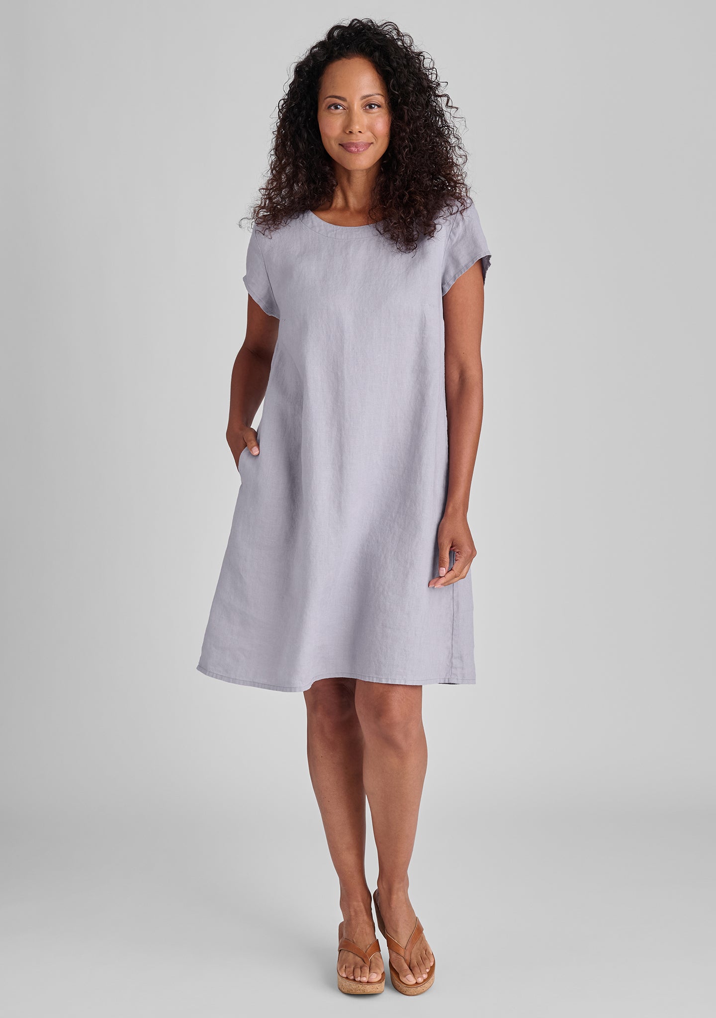 Tuck Back Linen Shift Dress - Women's Casual Summer Dress for Beach, Office & Everyday Wear