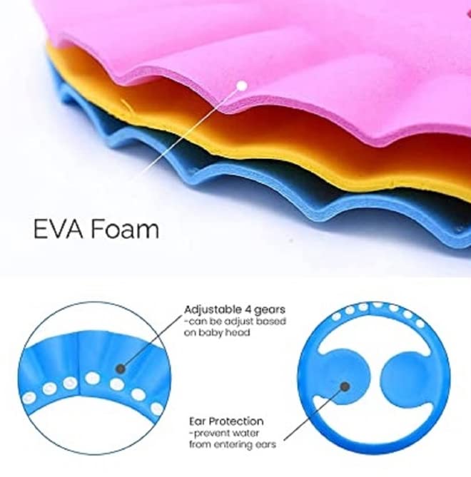 Vin® Safe Shampoo & Bath Visor Cap - Soft Adjustable Shower Hat for Toddlers, Babies & Kids (2-Pack) | Waterproof Hair Protection for Bath Time & Haircuts