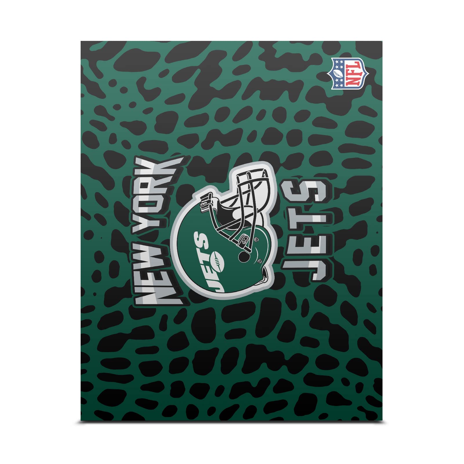 Official NFL Licensed New York Jets Animal Print Vinyl Skin Sticker & Cover - Compatible with Xbox One X Console and Controller Bundle - Perfect for Gaming, Collectibles, and Team Spirit Display