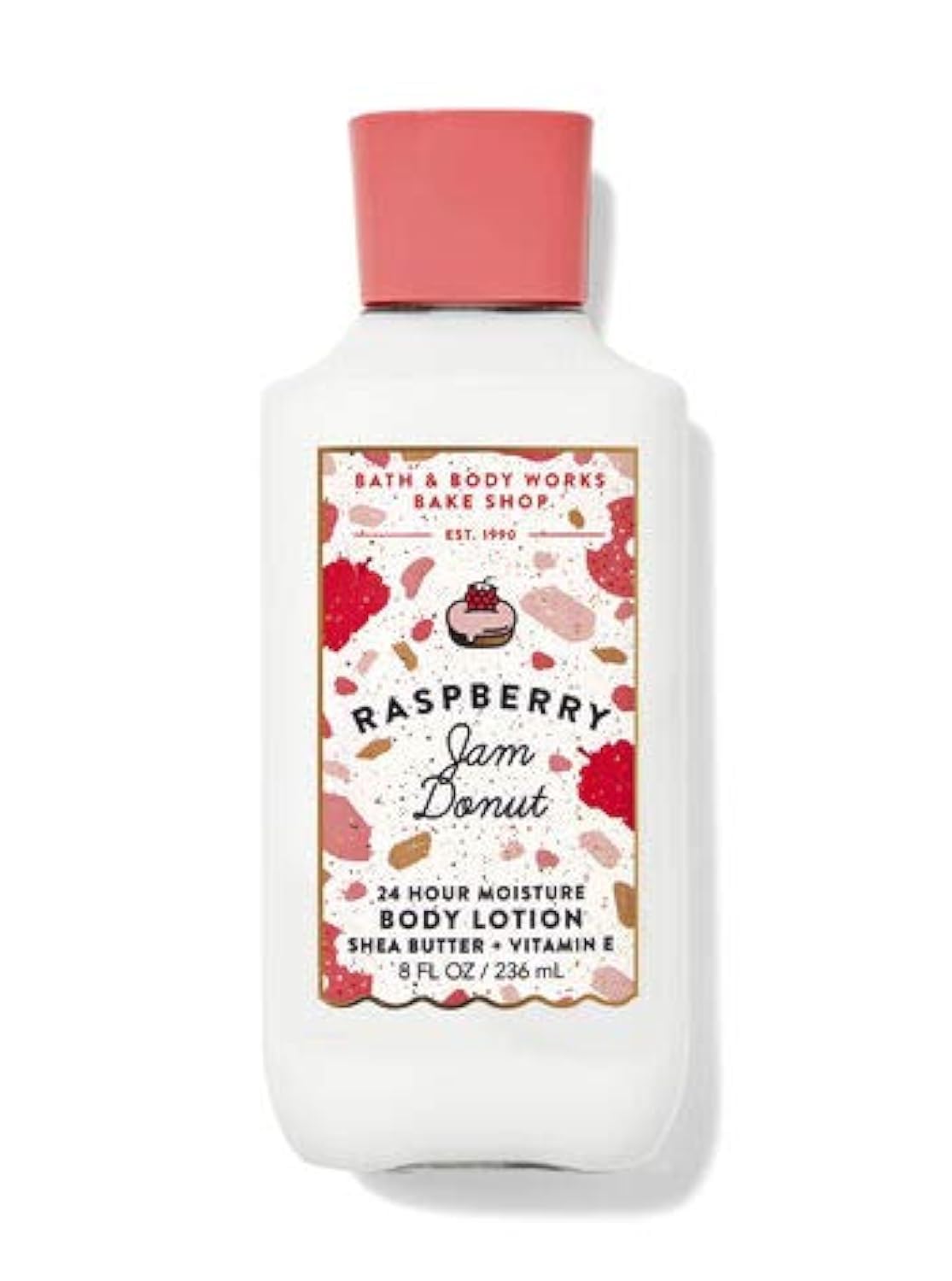 Bath & Body Works Raspberry Jam Donut Body Lotion - 8 fl oz (236 mL) Nourishing Moisturizer for Dry Skin | Sweet Berry Scented Smooth Lotion for Daily Hydration & Soft Skin - Perfect for Home Spa Days & Gift Sets