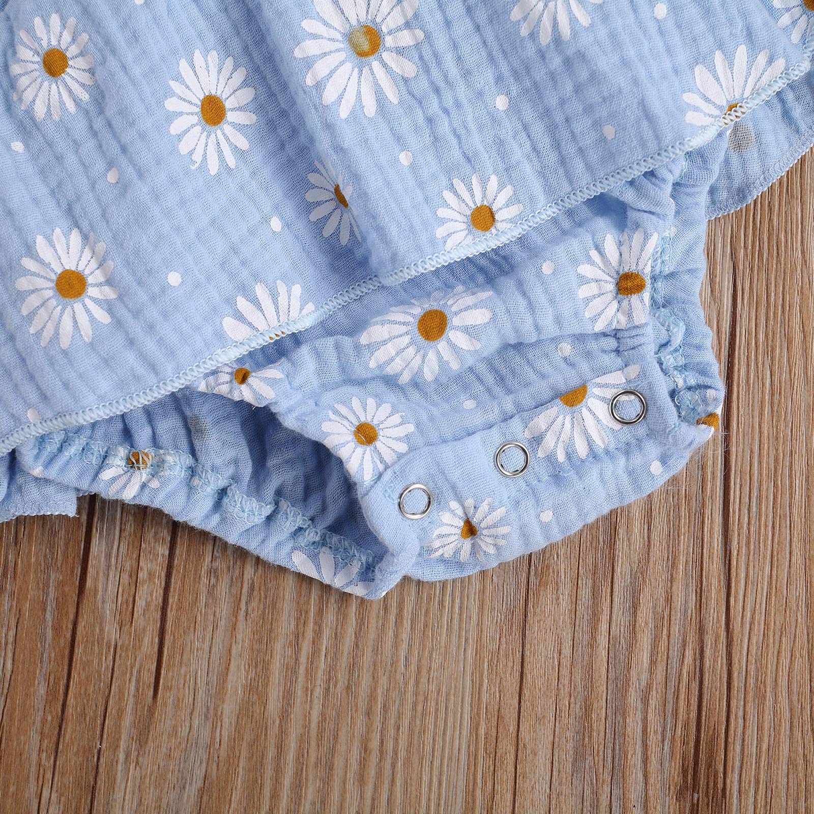 Newborn Baby Girl Daisy Romper Dress - Adjustable Ruffles One-Piece Bodysuit Jumpsuit | Soft Summer Outfits for Infants | Perfect for Photoshoots, Parties & Outdoor Play