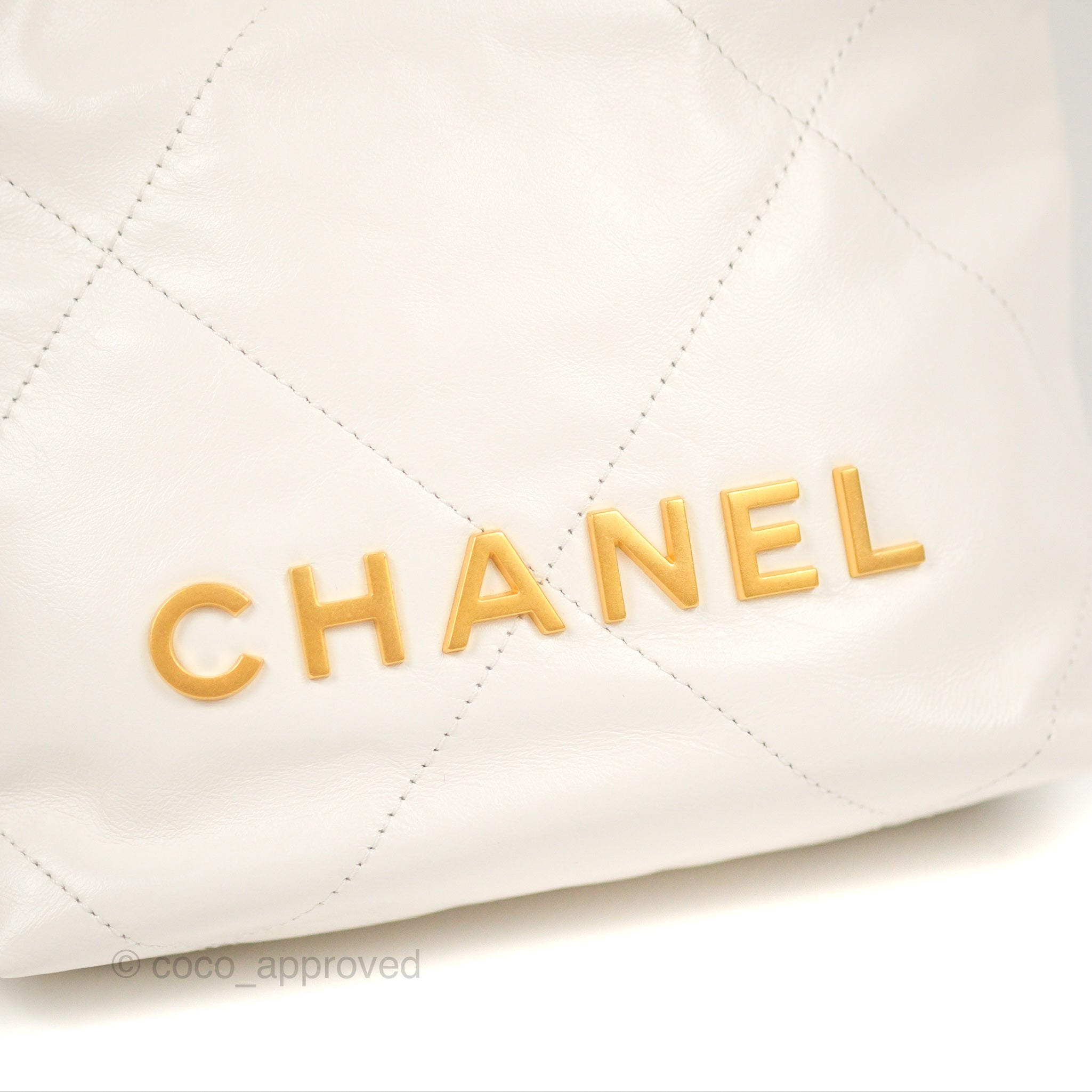 Chanel 22 Mini Bag White Crumpled Calfskin Leather Crossbody Purse for Women | Luxury Designer Handbag for Date Night & Evening Events