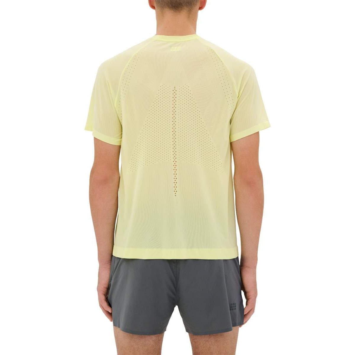CEP Men's Ultralight Seamless Running Shirt - Short Sleeve V2 in Lime Green | Moisture-Wicking & Breathable Athletic Top for Running, Gym & Outdoor Sports