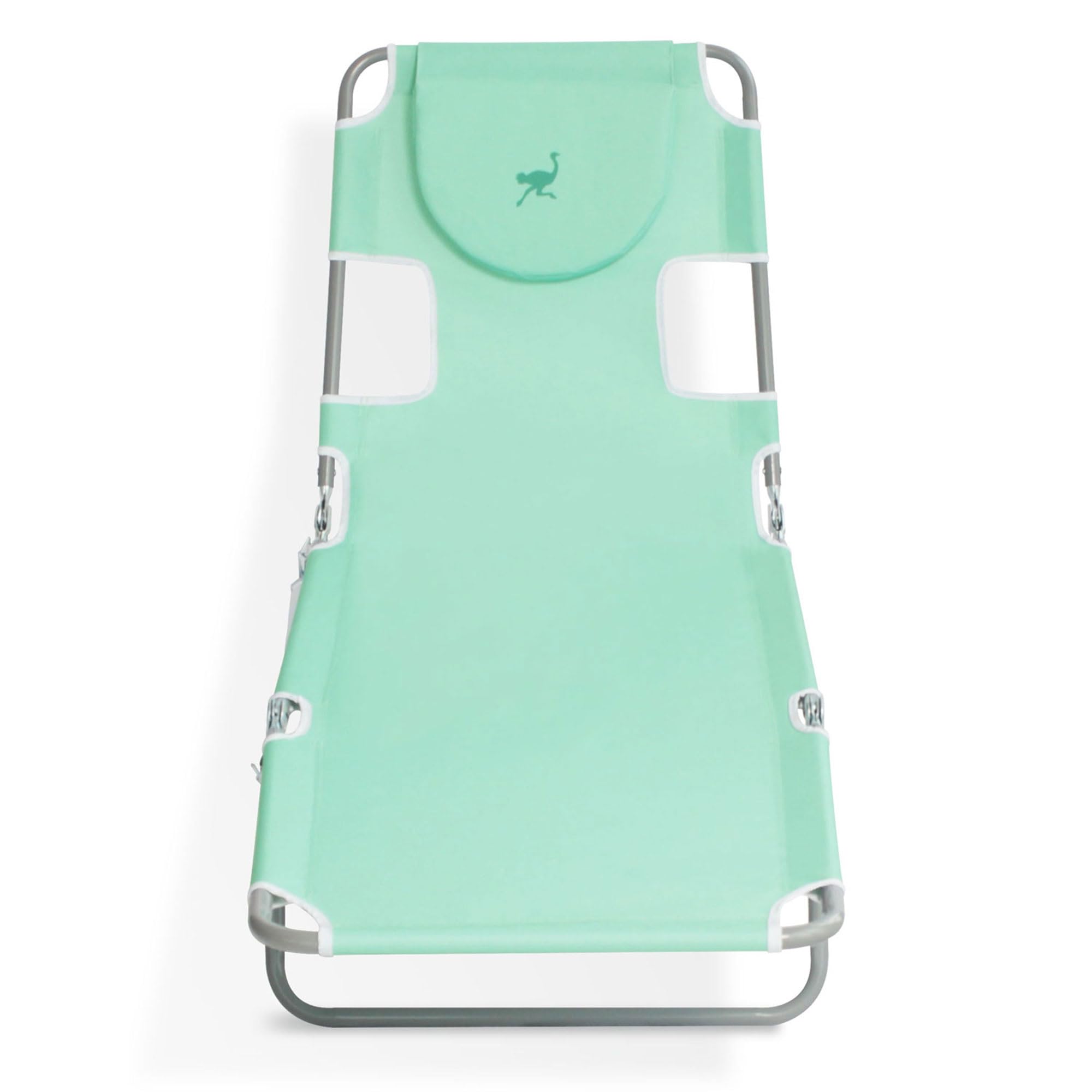Premium 4-Position Reclining Ostrich Chaise Lounge - Portable Folding Outdoor Chair for Beach, Patio, Camping & Poolside Relaxation with Carrying Strap (Set of 4, Teal Blue) - Perfect for Sunbathing, Backyard Lounging & Vacation Getaways