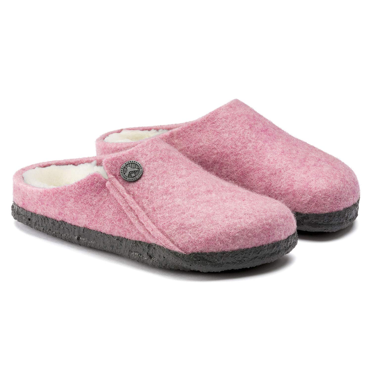 Birkenstock Zermatt Kids Slippers - Rose Wool Shearling Indoor Shoes Size 28 EU (US Kids 10) - Cozy Winter House Shoes for Boys & Girls