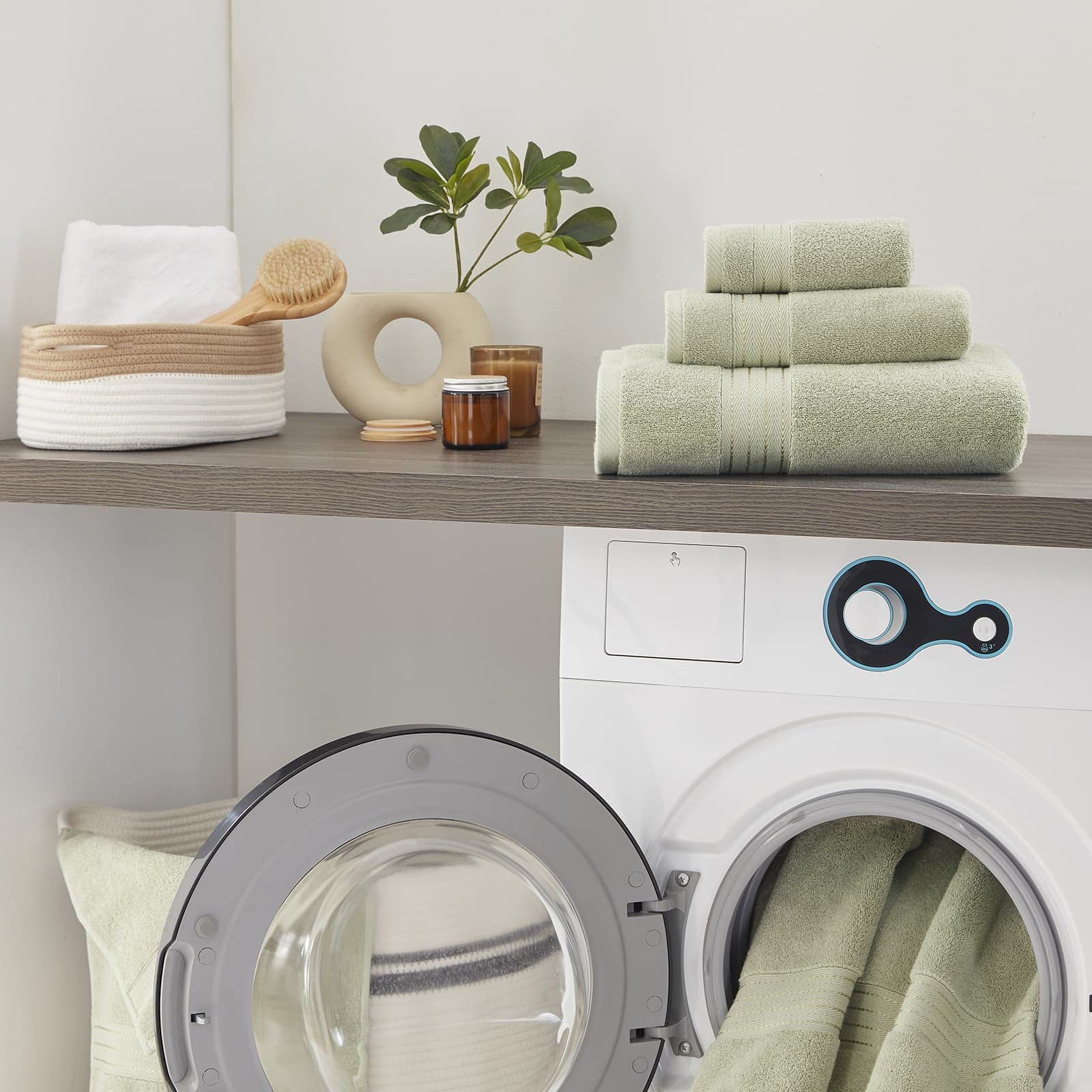 Premium 6-Piece Sage Green Bath Towel Set - 100% Turkish Cotton, Ultra Soft & Absorbent (650 GSM) - Includes 2 Bath Towels, 2 Hand Towels, 2 Washcloths - Perfect for Spa, Luxury Bathroom & Hotel Use