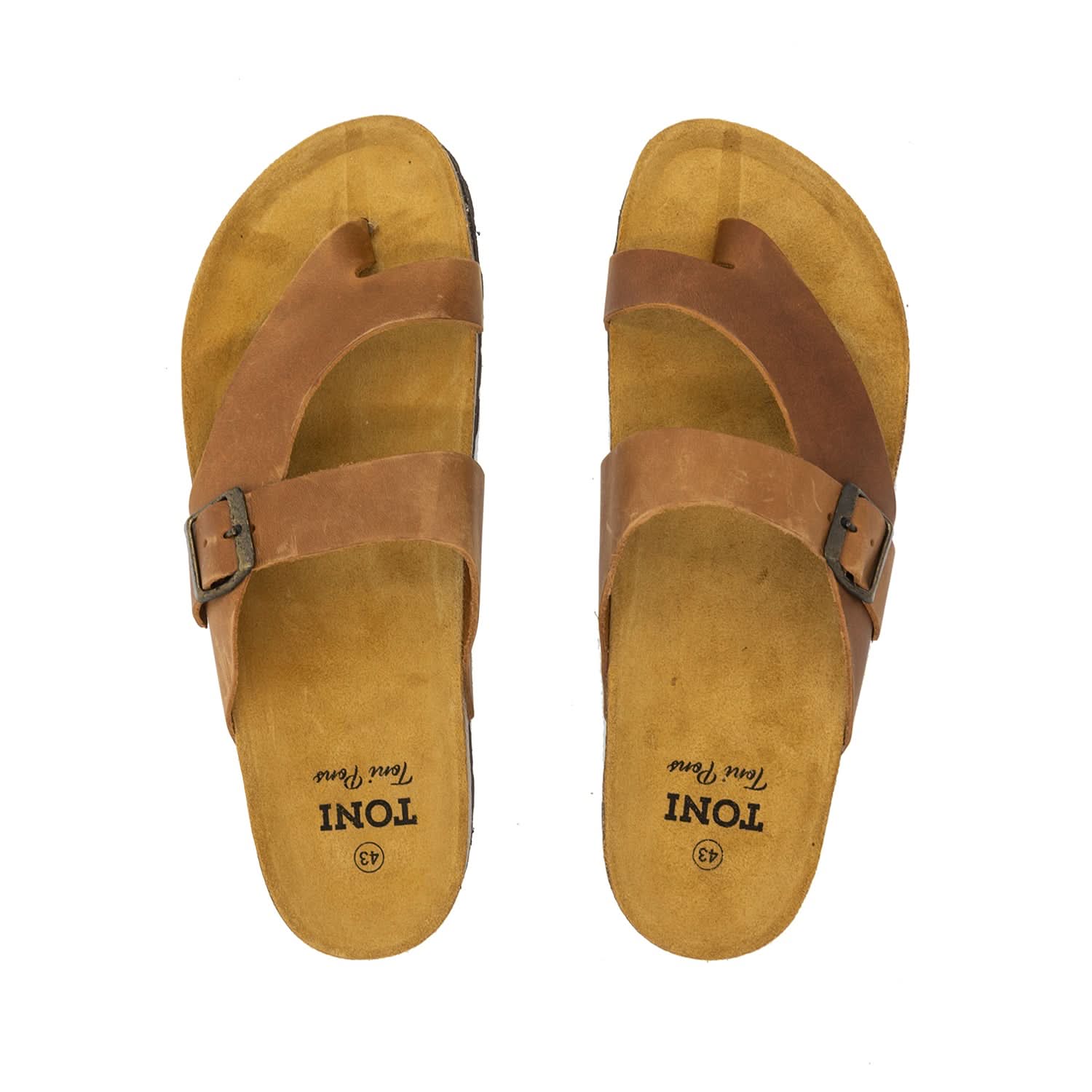 Men's Plain Leather Open Toe Slippers - Comfortable & Breathable House Shoes for Indoor/Outdoor Wear - Perfect for Home, Beach, and Relaxation