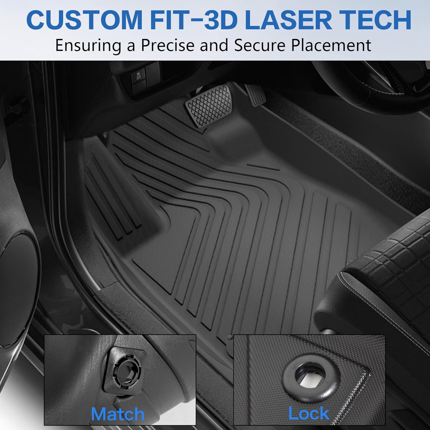 Premium All-Weather Floor Mats & Cargo Liners for Honda CR-V 2023-2025 & Hybrid Models - Complete Set (1st & 2nd Row + Trunk Mat) - Durable Protection for Mud, Snow & Spills - Perfect for Daily Commutes, Road Trips & Outdoor Adventures