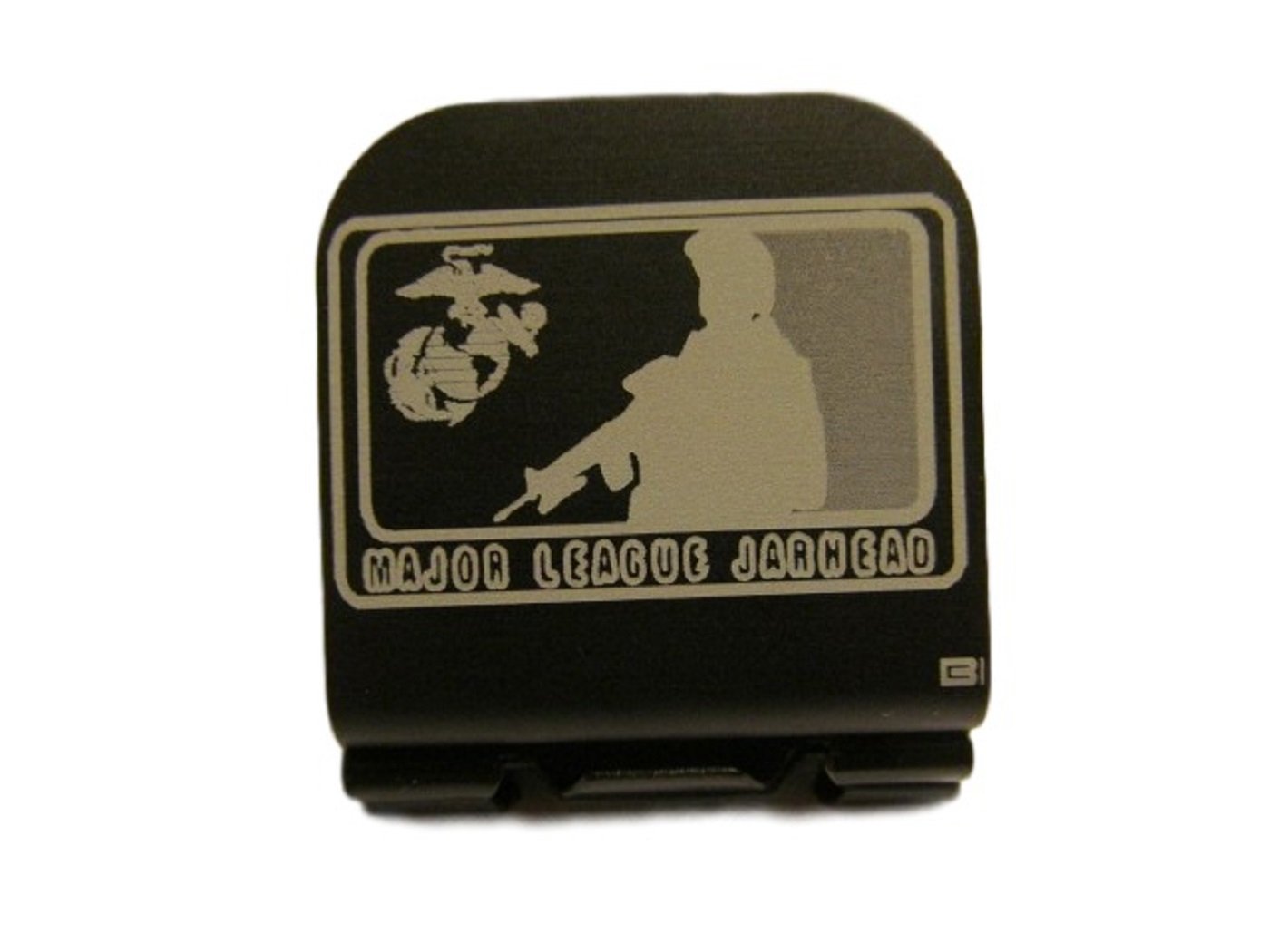 Major League Jarhead Patch Laser Etched Hat Clip - Black Military Style Accessory for Caps, Hats & Backpacks - Perfect for Veterans, Military Enthusiasts & Patriotic Fashion