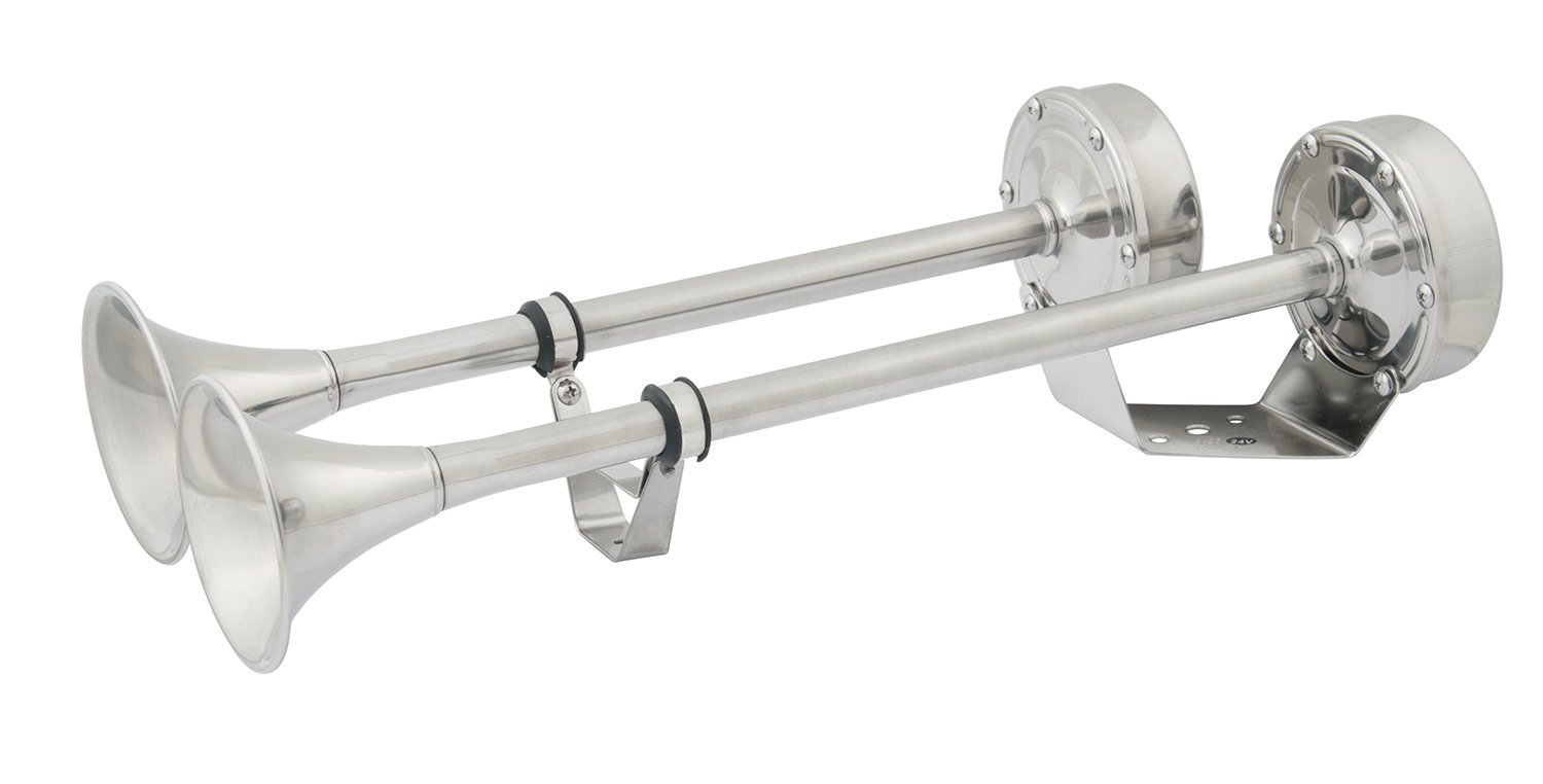 Marinco 12V Electric Trumpet Horn - Loud 150dB Dual Tone Air Horn for Trucks, Boats, and Emergency Vehicles - Perfect for Safety Alerts and Traffic Warnings