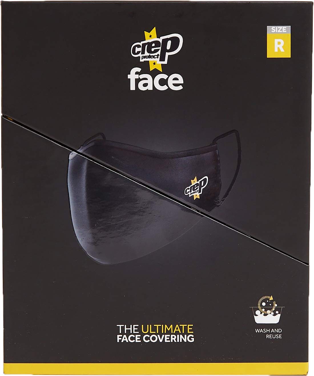 Crep Protect Black Face Mask - Large Size, Breathable & Reusable for Daily Wear, Outdoor Activities & Travel Protection