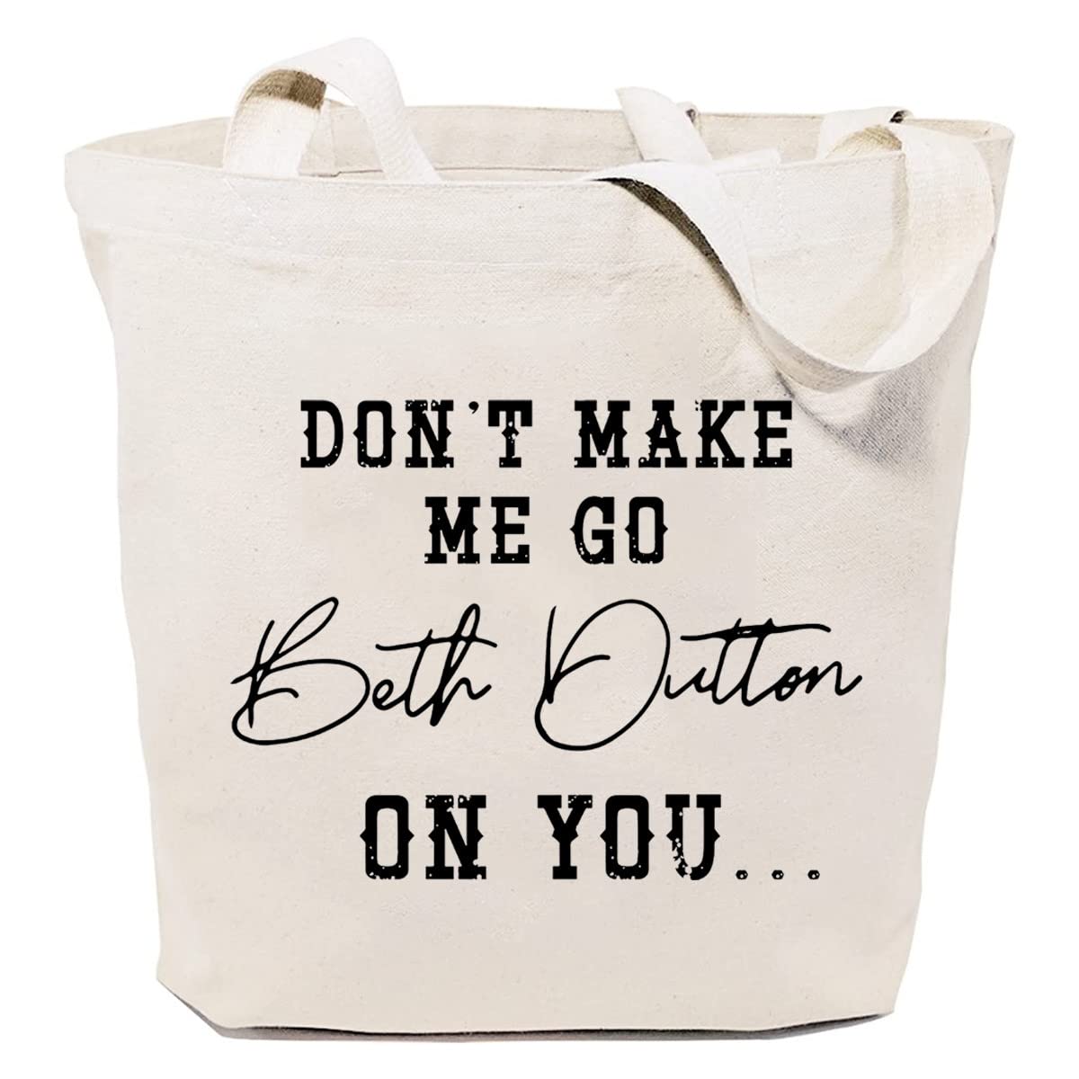SAUIVD Don't Make Me Go Tote Bag - Reusable Canvas Grocery Bag with Cute Graphic Print - Perfect for Shopping, Beach Trips & Daily Errands