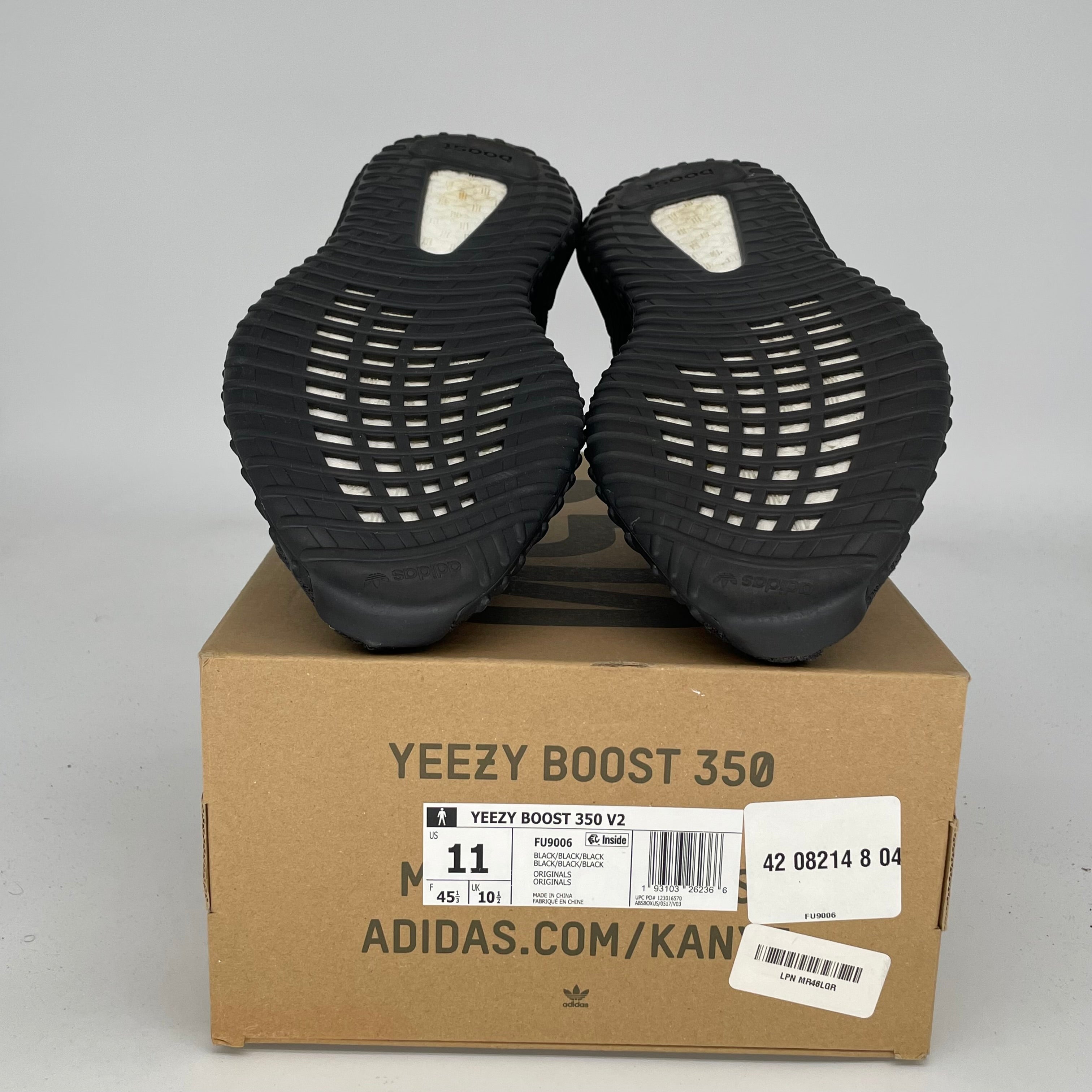 Adidas Yeezy Boost 350 V2 Black Non-Reflective Men's Running Shoes Size 11 - Style Code FU9006 | Perfect for Casual Wear, Gym & Street Fashion