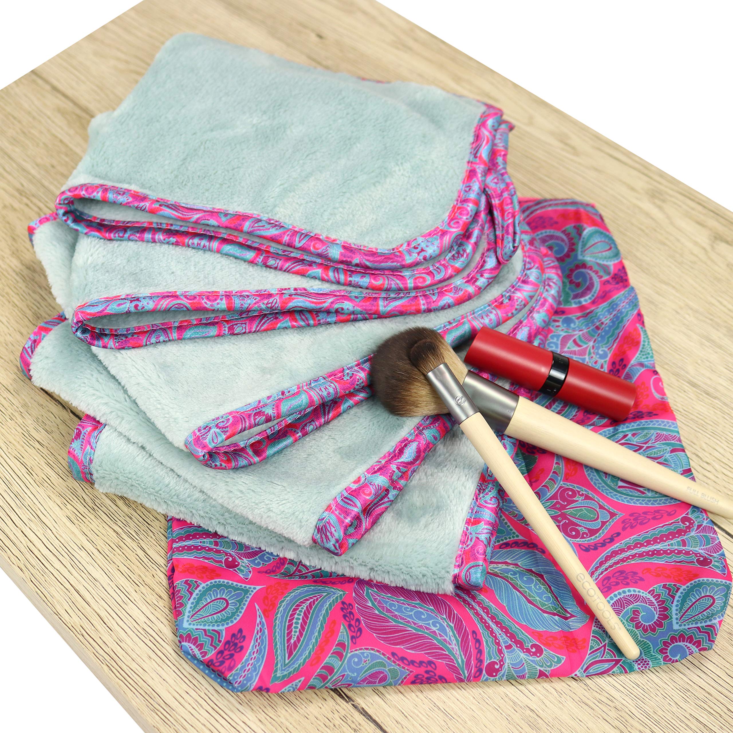 **Arkwright Reusable Microfiber Makeup Remover Cloths - 5 Pack Soft Coral Fleece Facial Towels with Travel Pouch - Gentle for Sensitive Skin, Eco-Friendly Washcloths 7.5