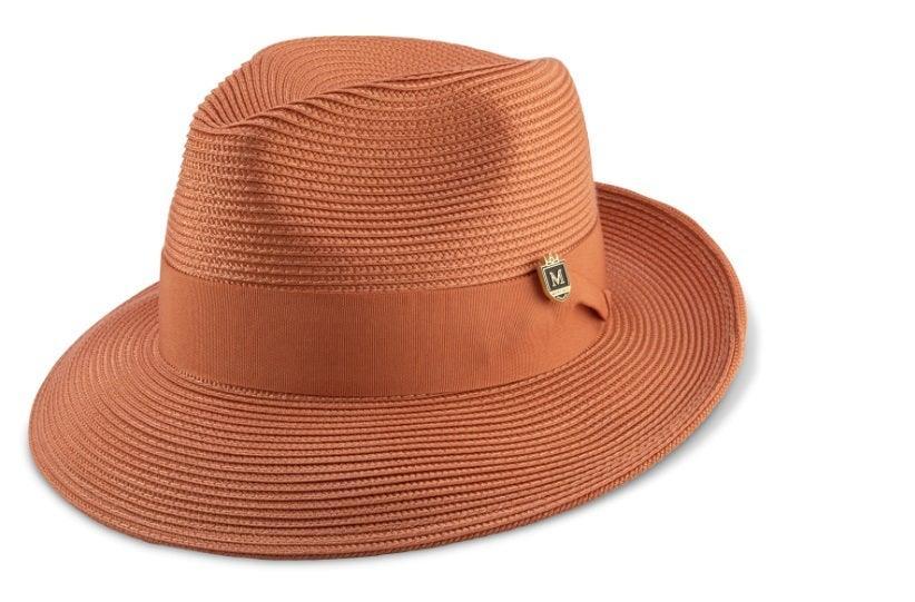 Fedora Braided Straw Hat for Women - Lightweight Summer Sun Hat in Apricot Color - Perfect for Beach, Garden, and Outdoor Activities