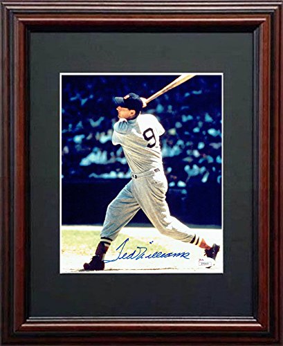 Ted Williams Autographed 8x10 Framed Photo with JSA Certificate - Perfect for Baseball Memorabilia Collectors and Sports Man Cave Decor